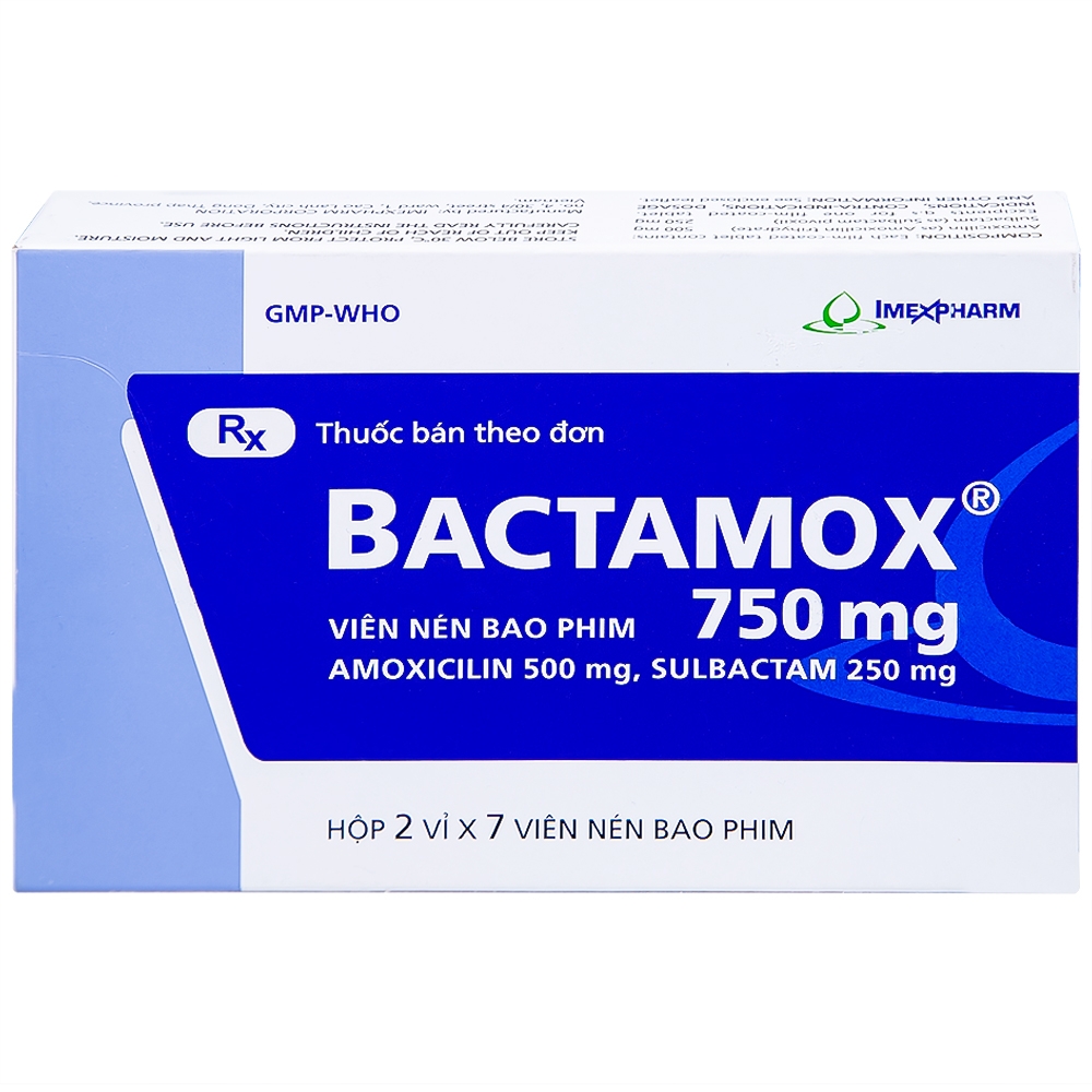 Hình ảnh Thuốc Bactamox 750 Imexpharm điều trị nhiễm khuẩn (2 vỉ x 7 viên)