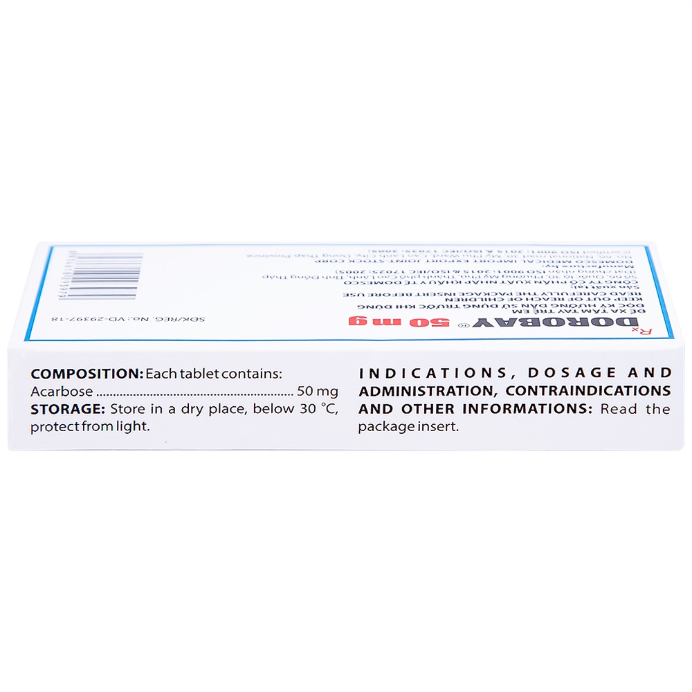 Hình ảnh Thuốc Dorobay 50mg Domesco điều trị đái tháo đường típ 2 (3 vỉ x 10 viên)
