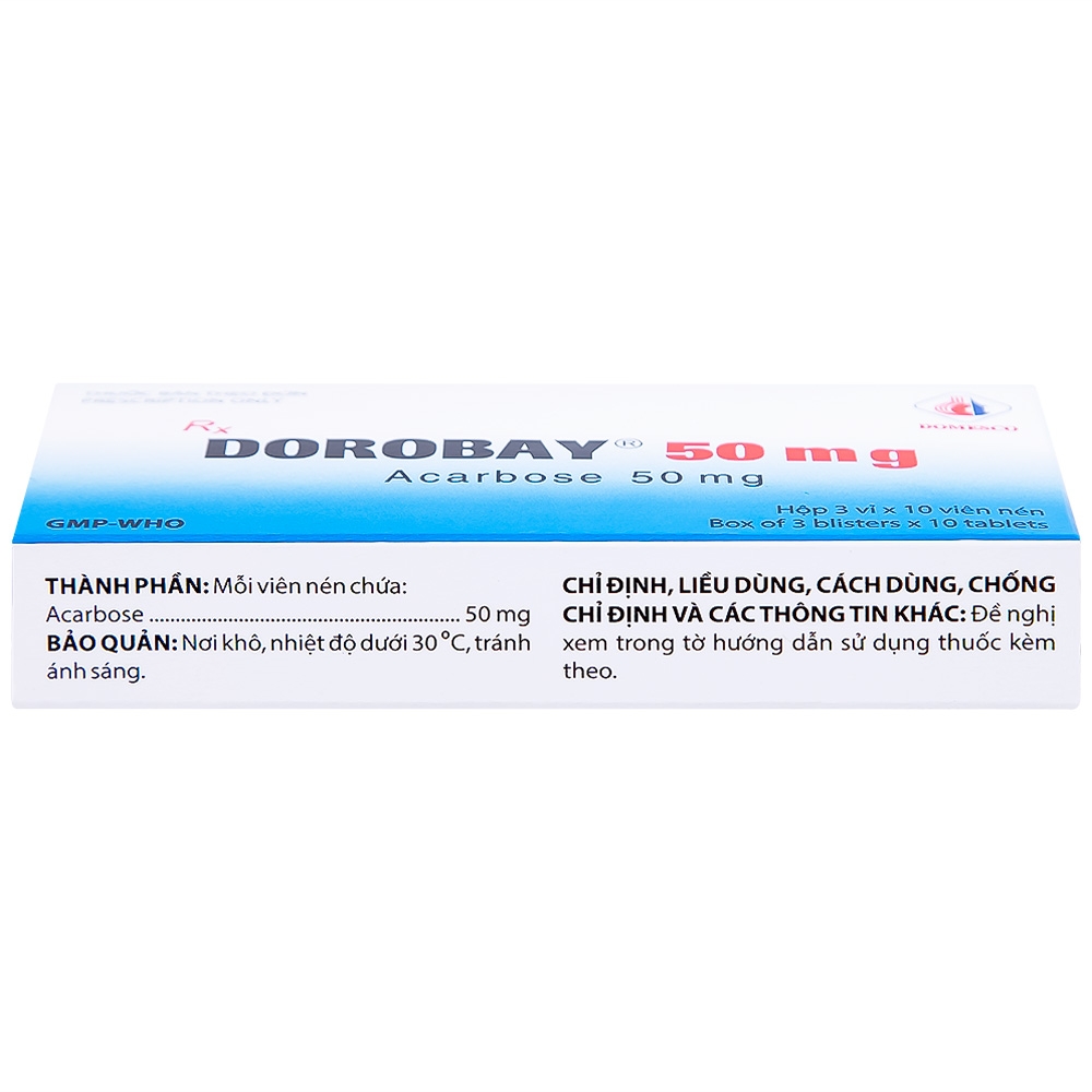 Hình ảnh Thuốc Dorobay 50mg Domesco điều trị đái tháo đường típ 2 (3 vỉ x 10 viên)