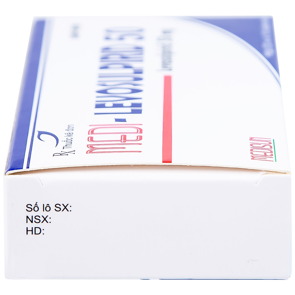 Hình ảnh Viên nén Medi-Levosulpirid 50 Medisun điều trị tâm thần phân liệt, rối loạn tiêu hóa (3 vỉ x 10 viên)