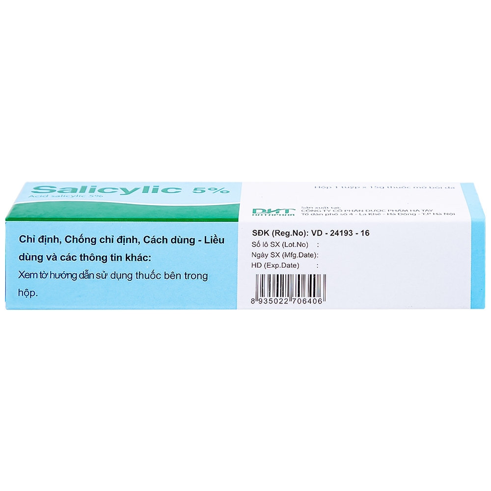 Hình ảnh Thuốc mỡ bôi da Salicylic 5% Hataphar làm bạt sừng, bong vẩy (15g)