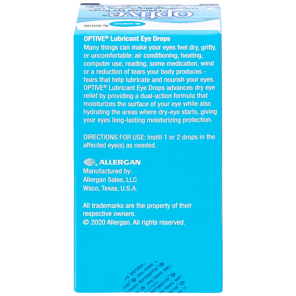 Hình ảnh Thuốc nhỏ mắt Optive Allergan giảm nóng, kích ứng và khó chịu do khô mắt (15ml)