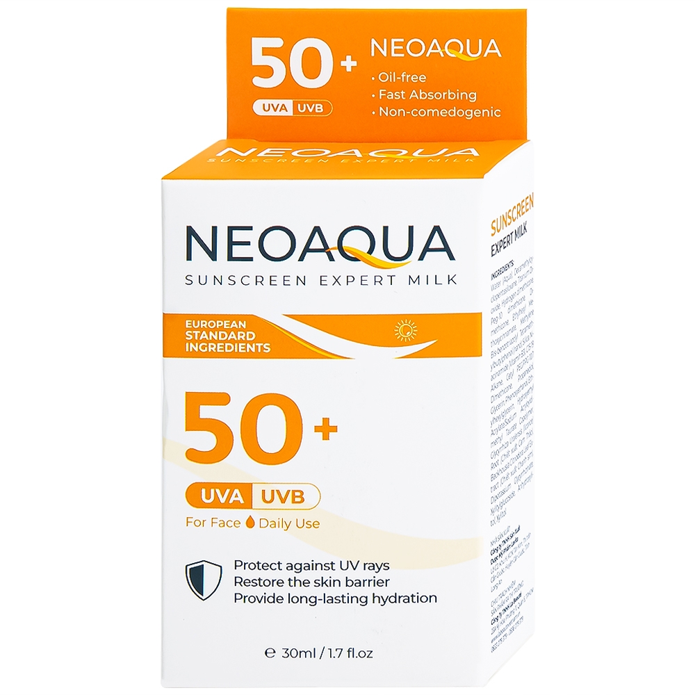 Hình ảnh Sữa chống nắng dưỡng ẩm kiềm dầu NeoAqua Sunscreen Expert Milk SPF50+ (30ml)
