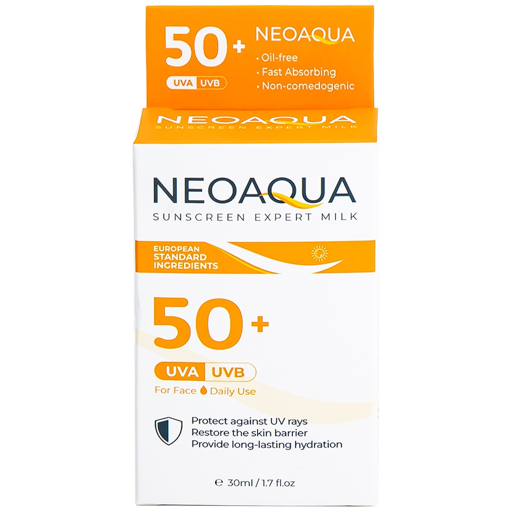 Hình ảnh Sữa chống nắng dưỡng ẩm kiềm dầu NeoAqua Sunscreen Expert Milk SPF50+ (30ml)