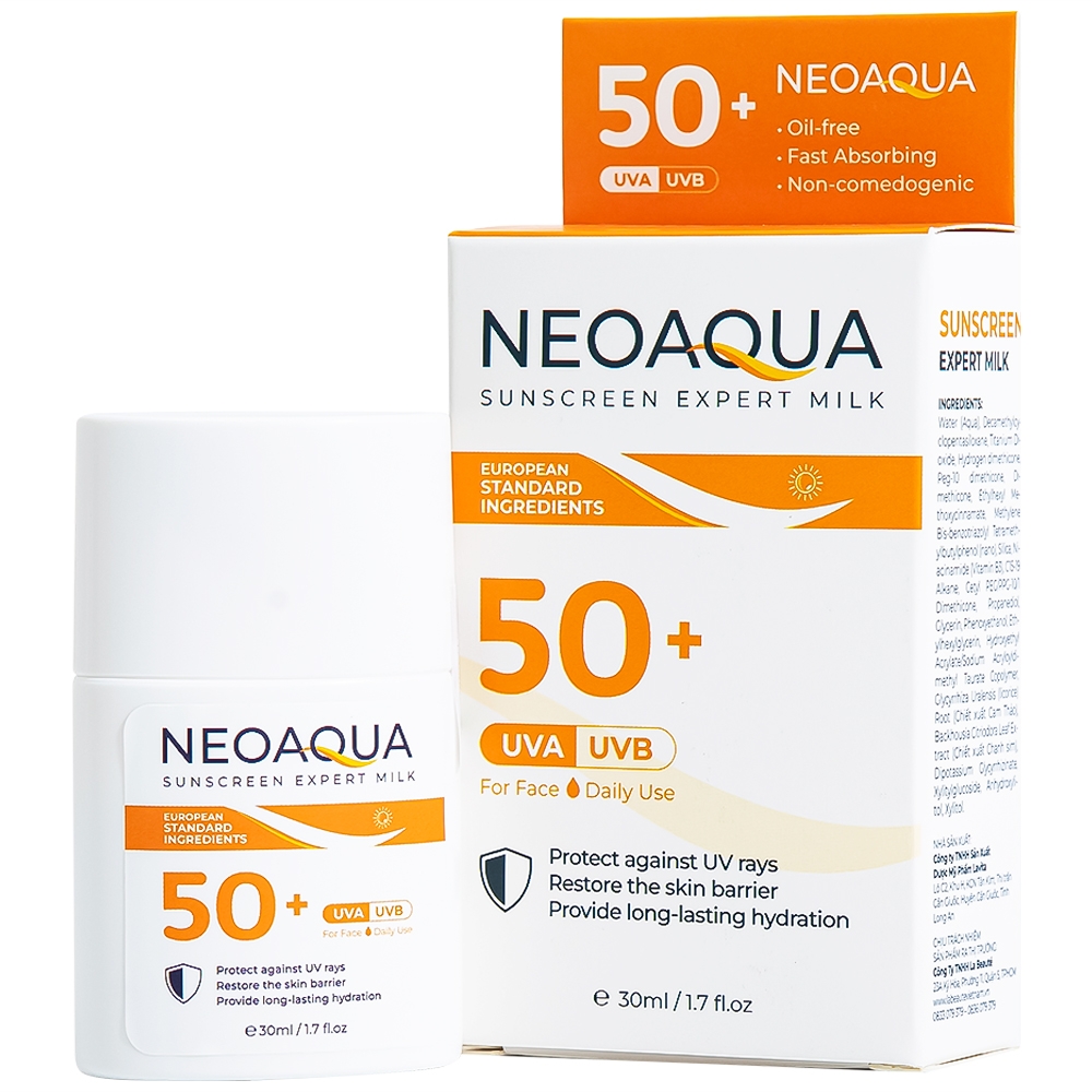 Hình ảnh Sữa chống nắng dưỡng ẩm kiềm dầu NeoAqua Sunscreen Expert Milk SPF50+ (30ml)