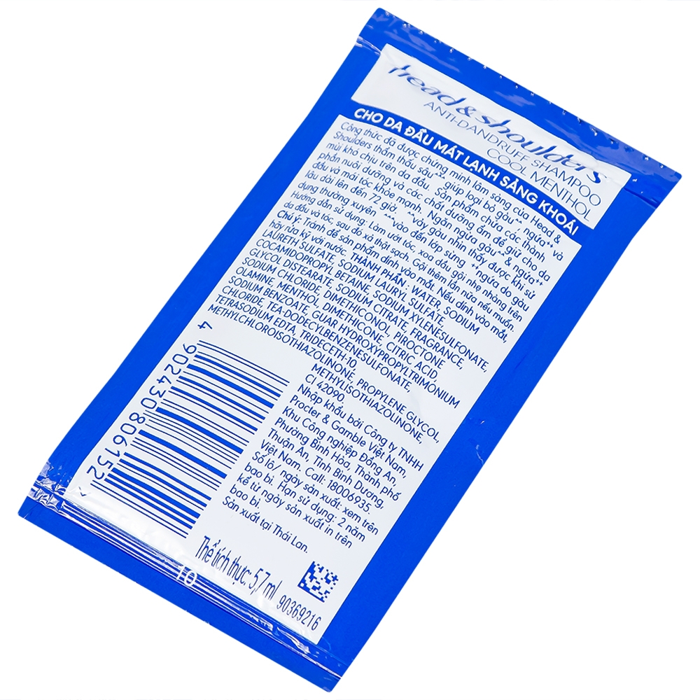 Hình ảnh Dầu gội làm sạch gàu dạng dây Head And Shoulders bạc hà mát lạnh (12 gói x 5.7ml)