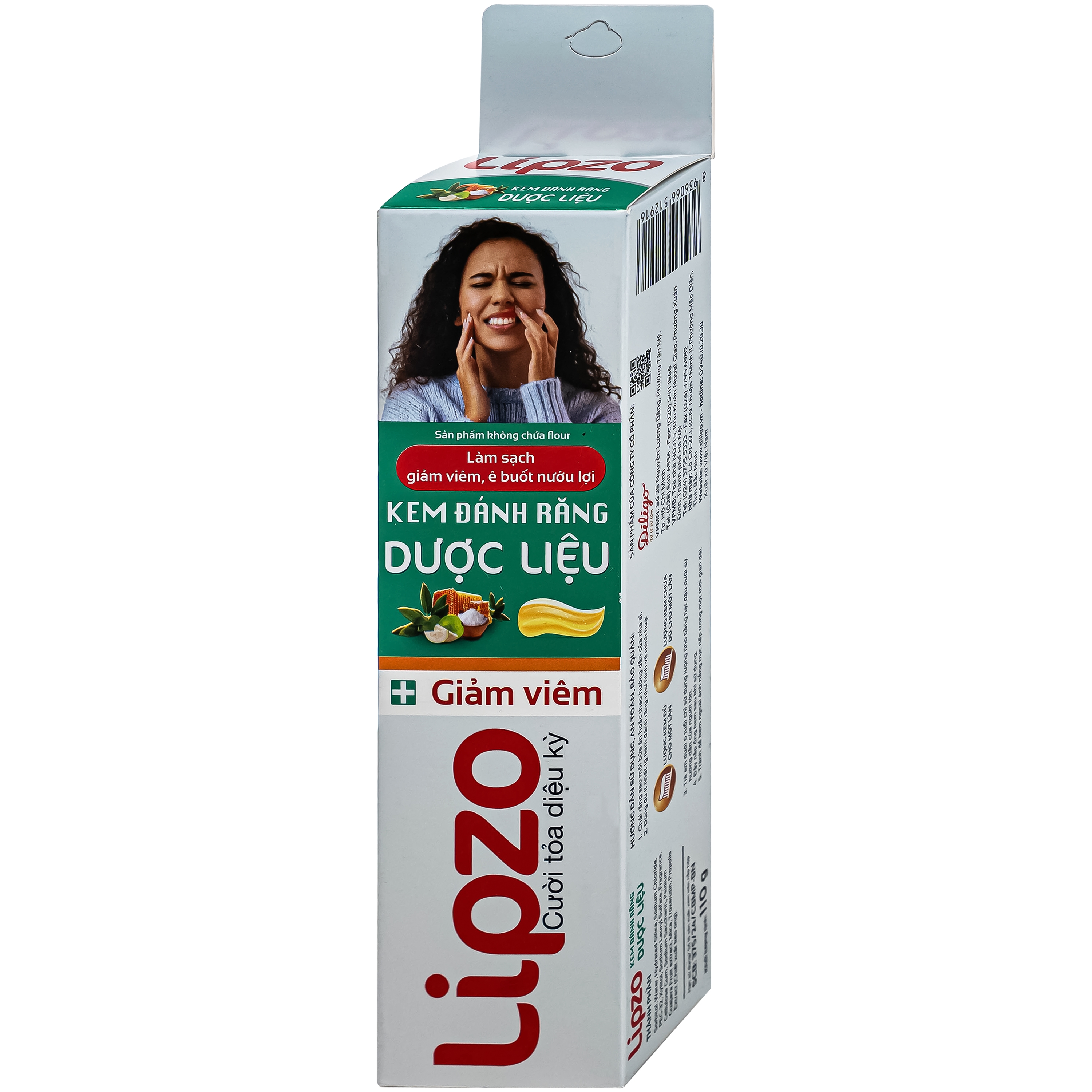 Hình ảnh Kem đánh răng dược liệu Lipzo làm sạch, giảm viêm, giảm ê buốt nướu lợi (110g)
