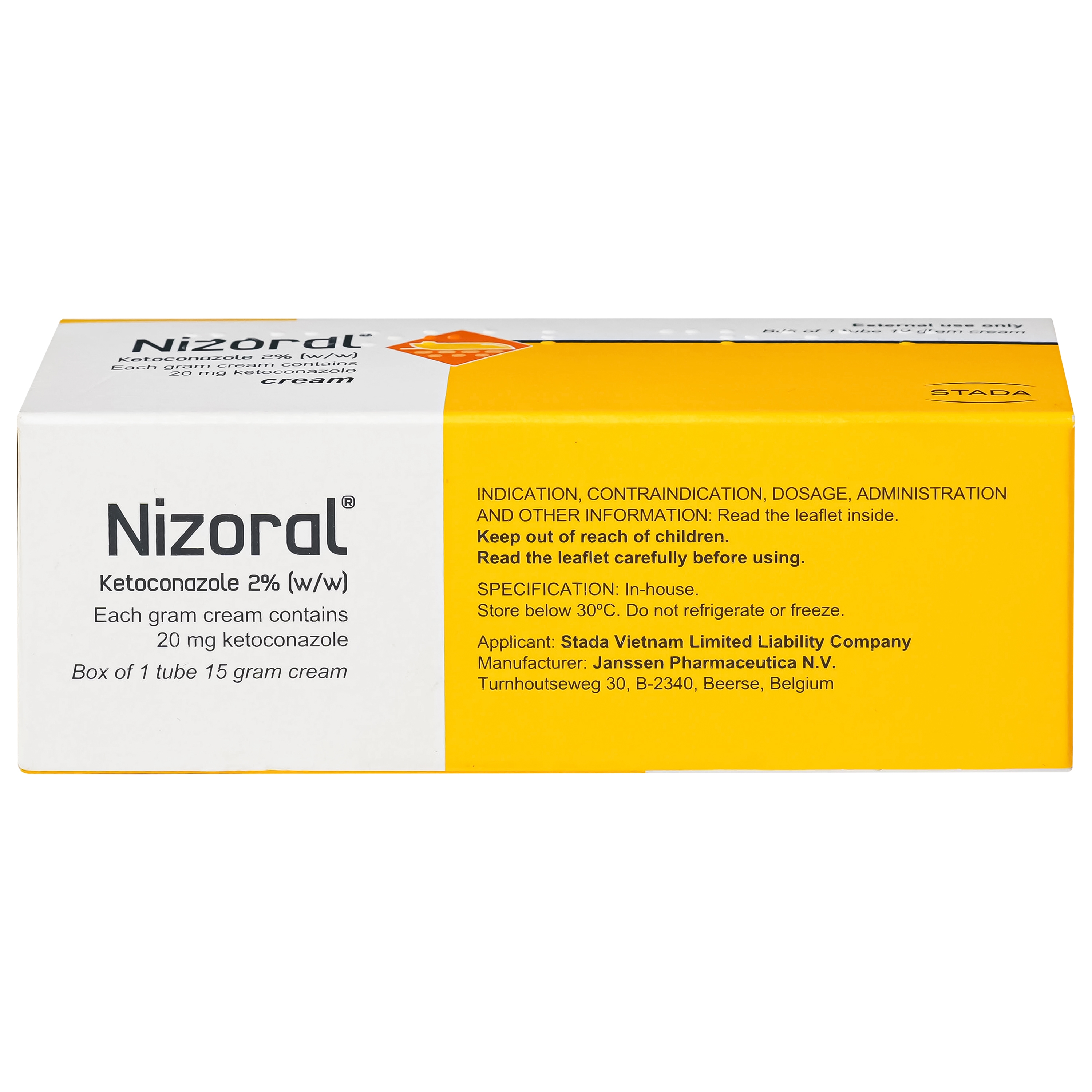 Hình ảnh Kem Nizoral Stada 20mg/g điều trị nhiễm nấm ngoài da (15g)
