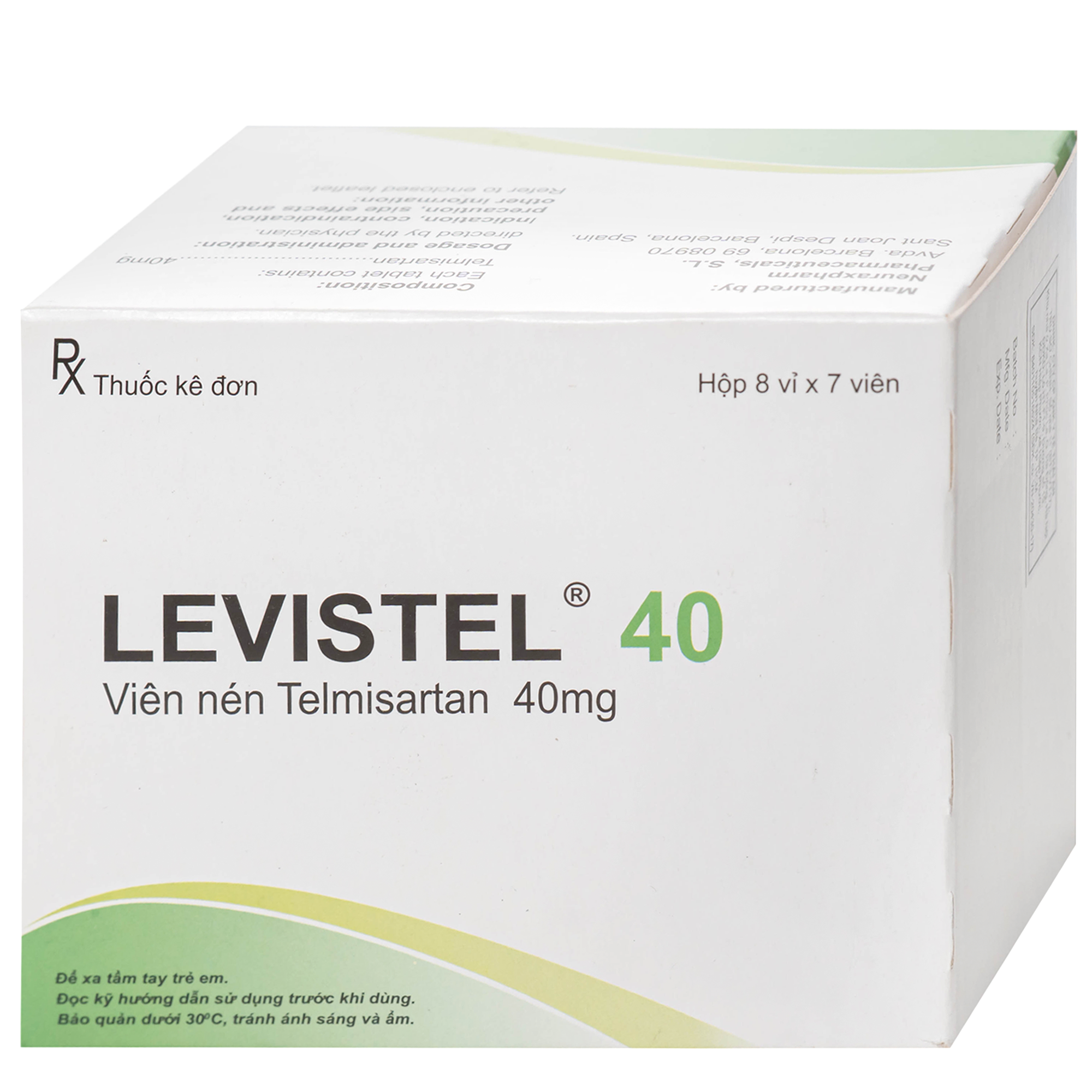 Hình ảnh Thuốc Levistel 40mg Neuraxpharm Điều trị tăng huyết áp vô căn (8 vỉ x 7 viên)