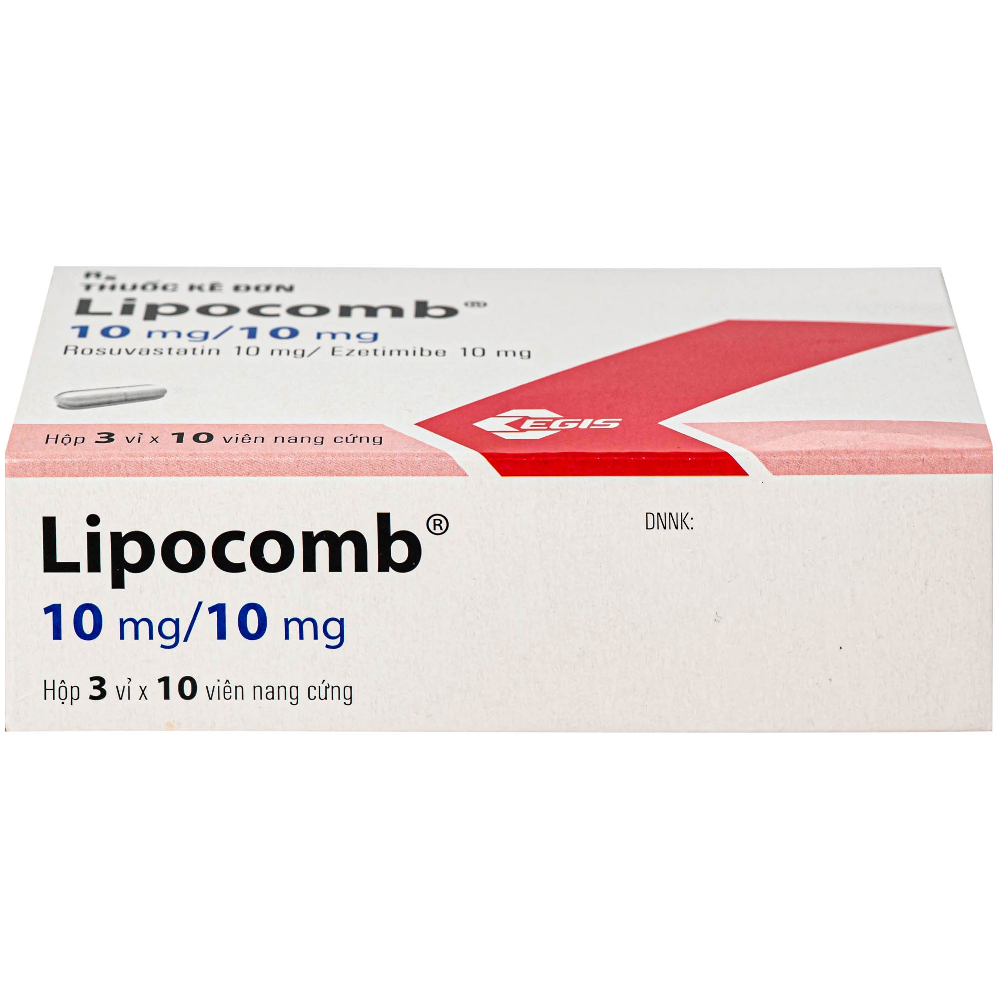 Hình ảnh Thuốc Lipocomb 10/10mg Egis Điều trị tăng cholesterol máu nguyên phát (3 vỉ x 10 viên)