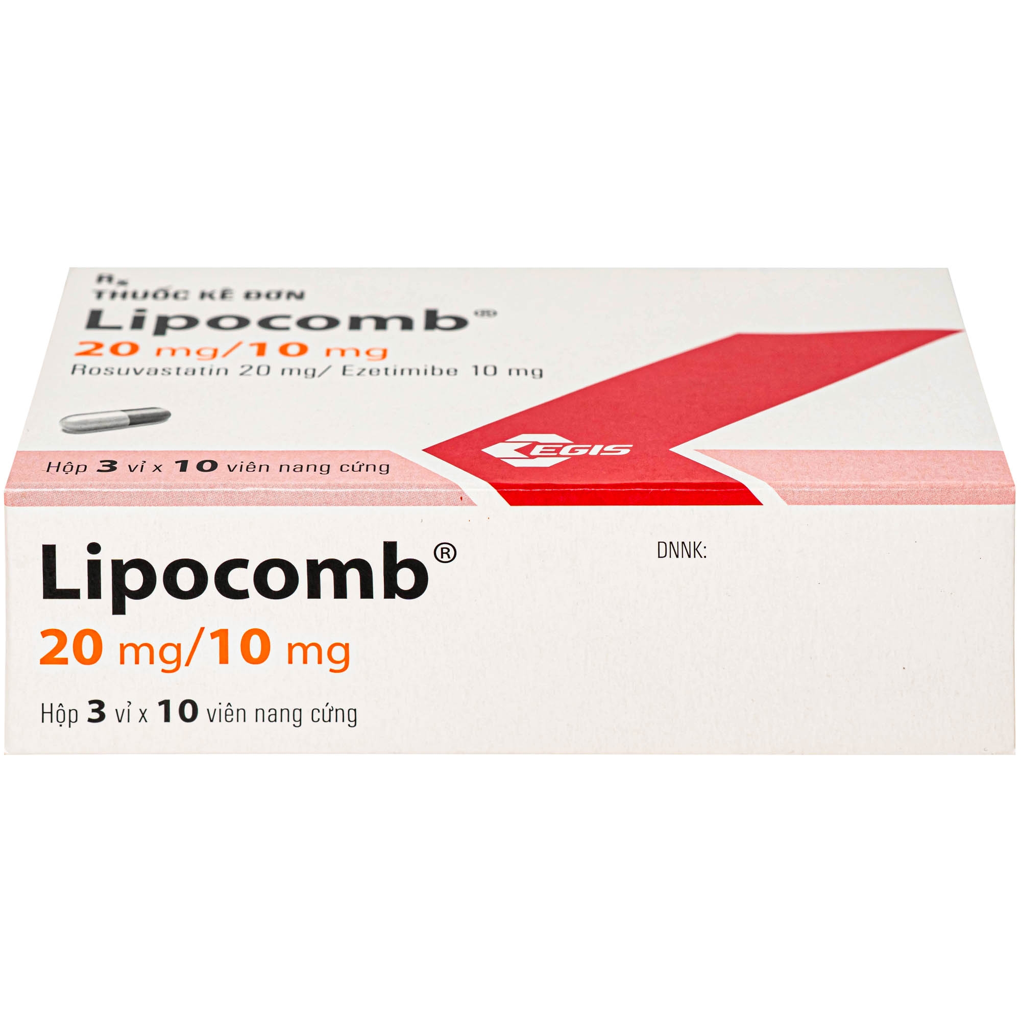 Hình ảnh Thuốc Lipocomb 20/10mg Egis Điều trị tăng cholesterol máu nguyên phát (3 vỉ x 10 viên)