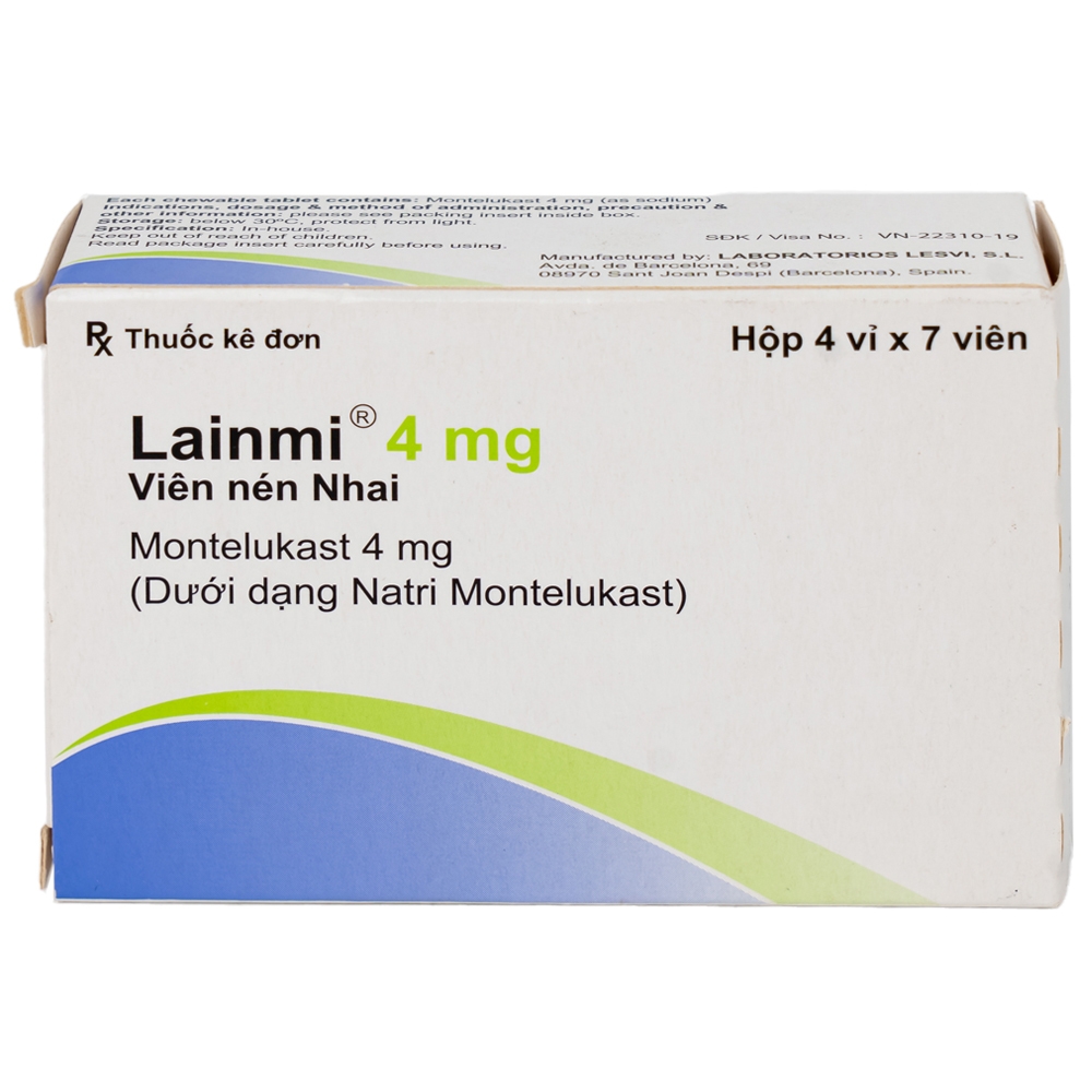 Hình ảnh Thuốc Lainmi 4mg Lesvi phòng ngừa và điều trị hen (4 vỉ x 7 viên)