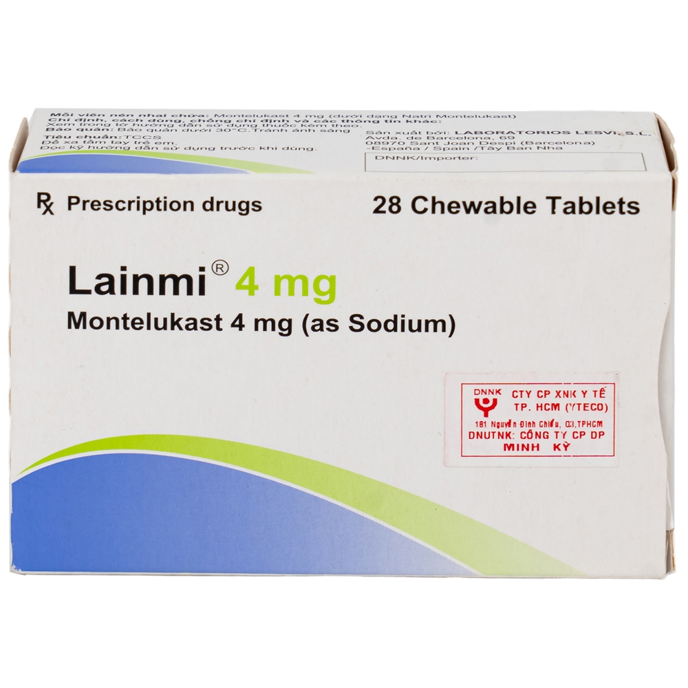 Hình ảnh Thuốc Lainmi 4mg Lesvi phòng ngừa và điều trị hen (4 vỉ x 7 viên)