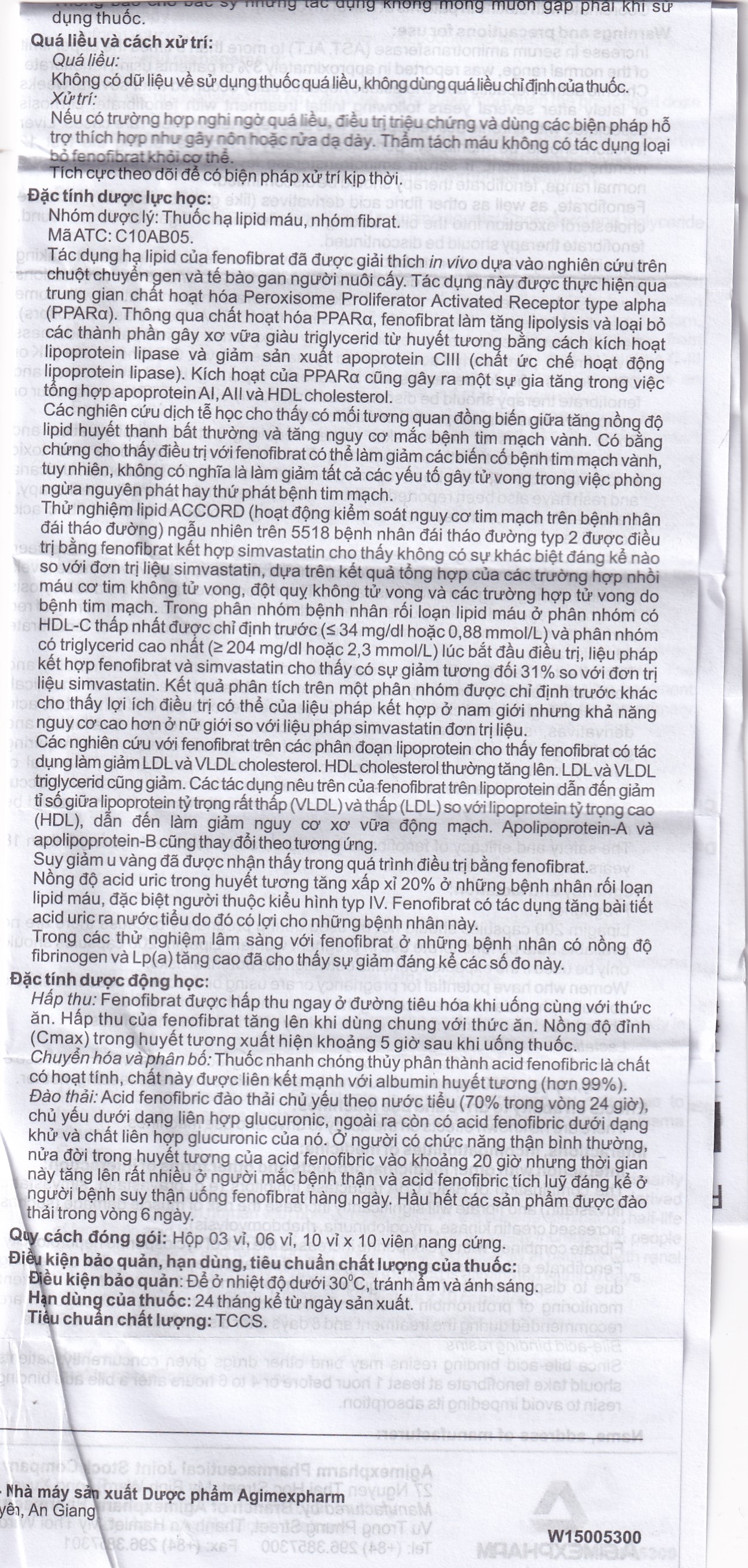 Hình ảnh Thuốc Lipagim 200 Agimexpharm bổ sung cho chế độ ăn uống, điều trị tăng triglycerid máu (3 vỉ x 10 viên)