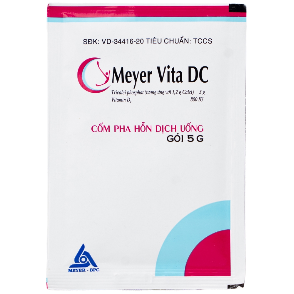 Hình ảnh Cốm Pha Hỗn Dịch Uống Meyer Vita DC điều trị và phòng ngừa thiếu vitamin D và canxi, loãng xương (20 gói)