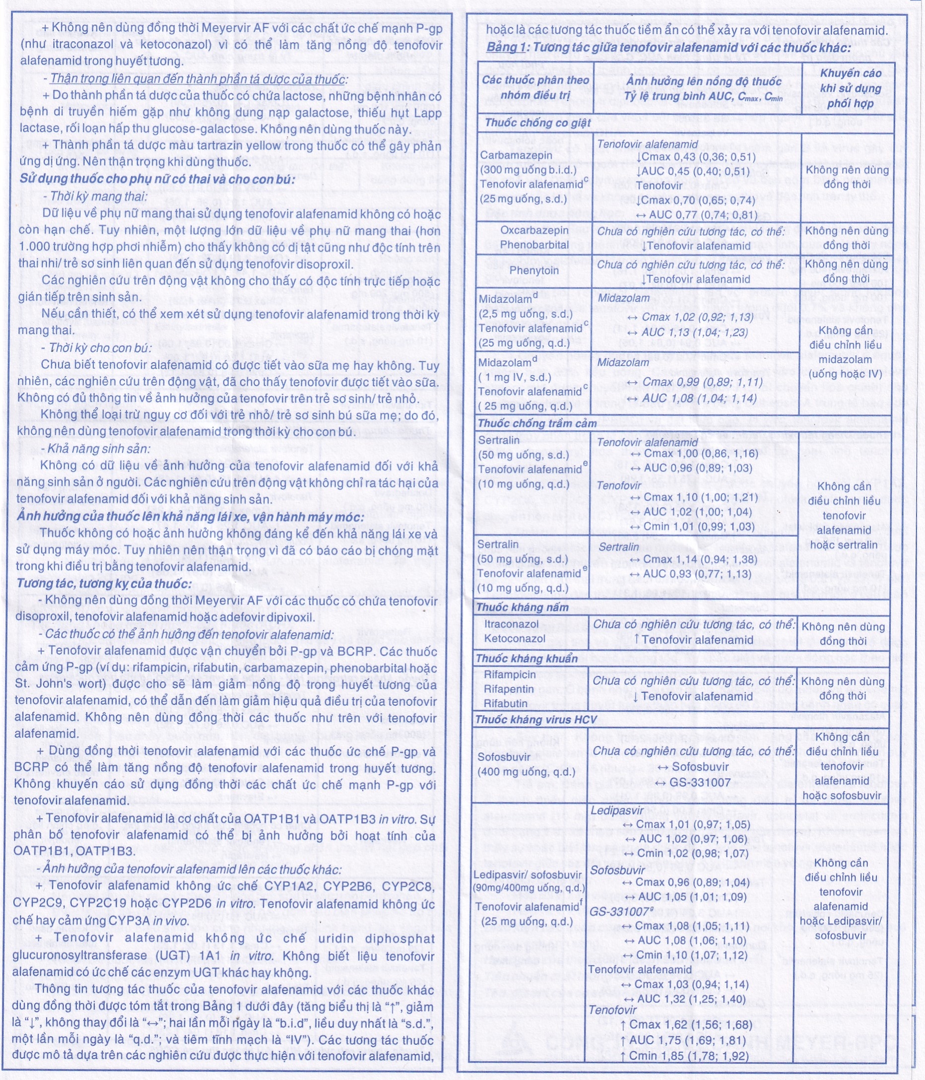 Hình ảnh Thuốc Meyervir AF 25mg Meyer-BPC điều trị viêm gan siêu vi B mạn tính (3 vỉ x 10 viên)