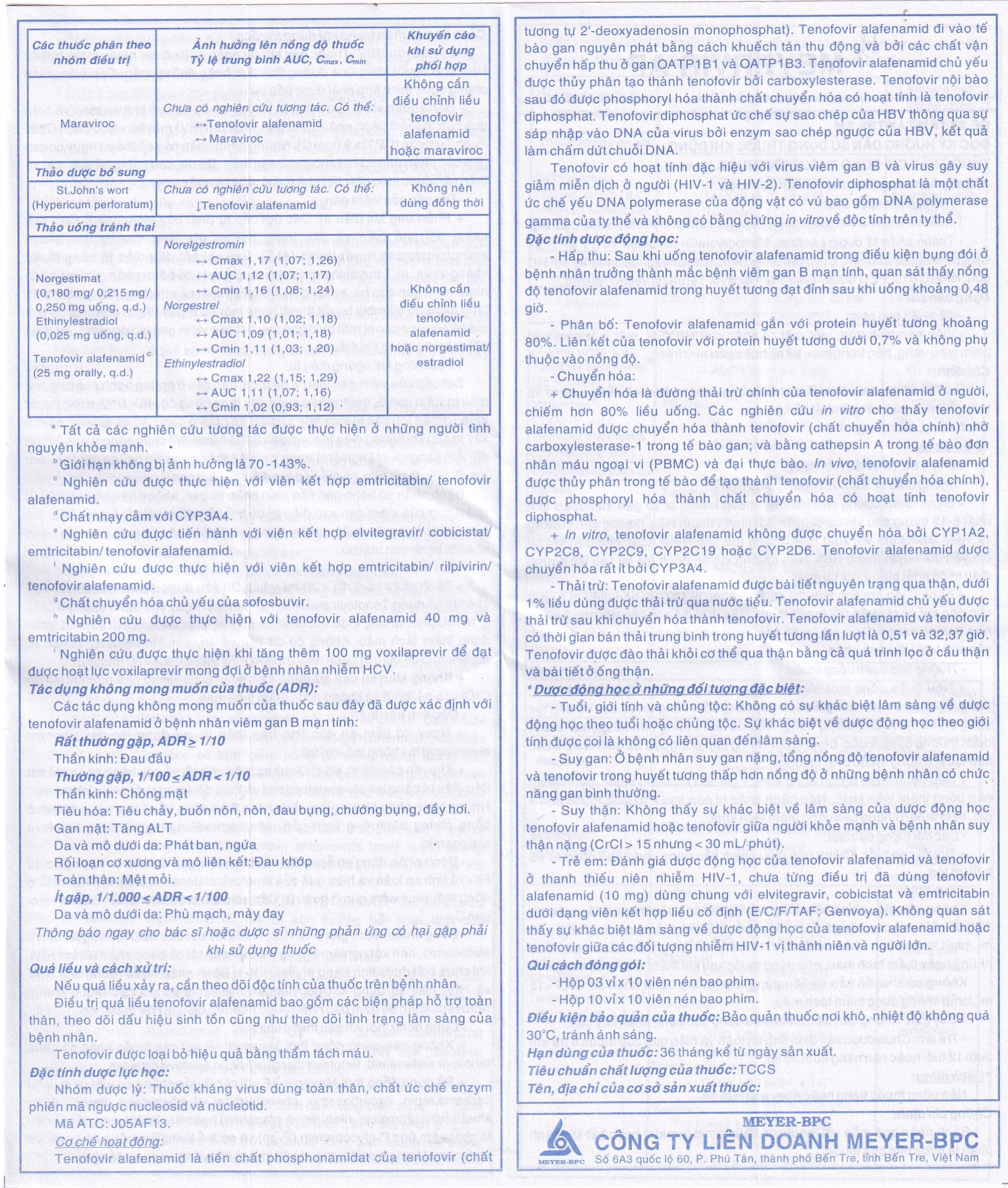 Hình ảnh Thuốc Meyervir AF 25mg Meyer-BPC điều trị viêm gan siêu vi B mạn tính (3 vỉ x 10 viên)