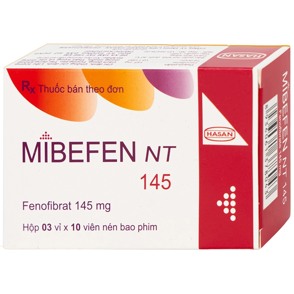 Hình ảnh Thuốc Mibefen NT 145 Hasan điều trị tăng triglycerid huyết nặng (3 vỉ x 10 viên)