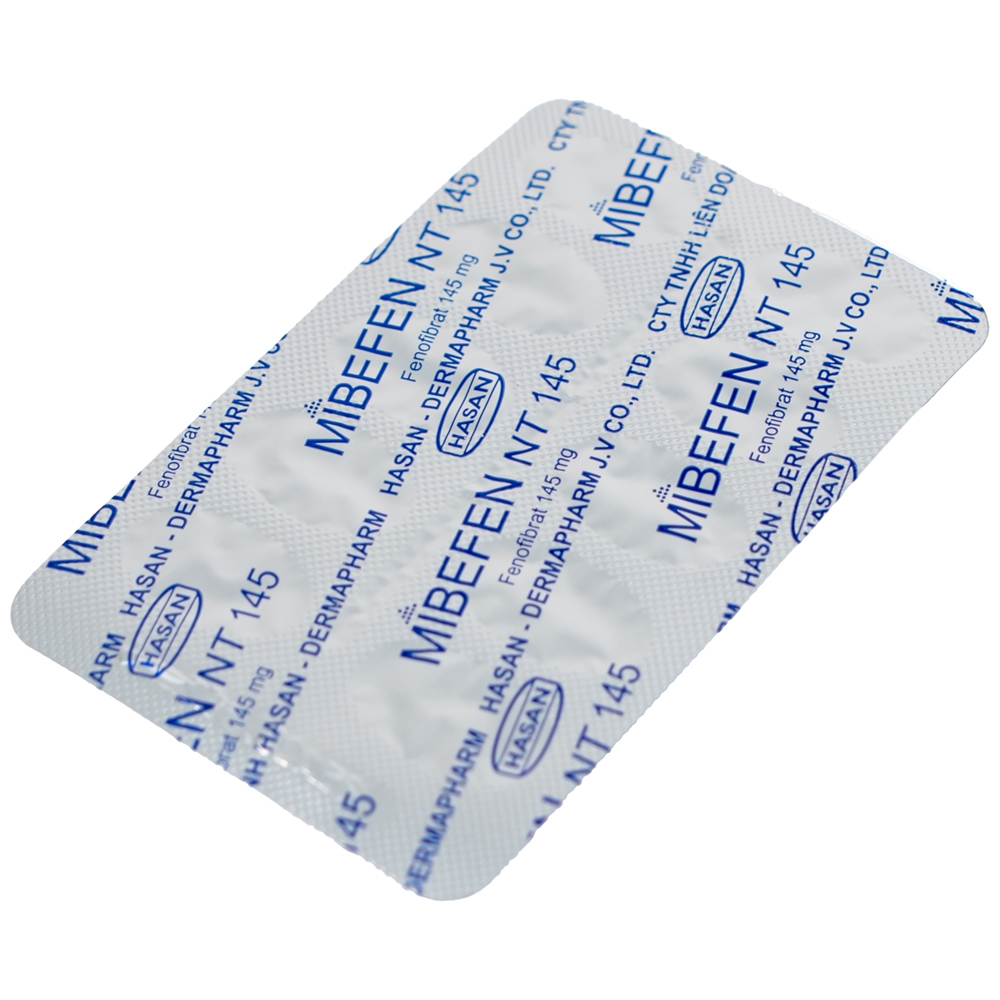 Hình ảnh Thuốc Mibefen NT 145 Hasan điều trị tăng triglycerid huyết nặng (3 vỉ x 10 viên)