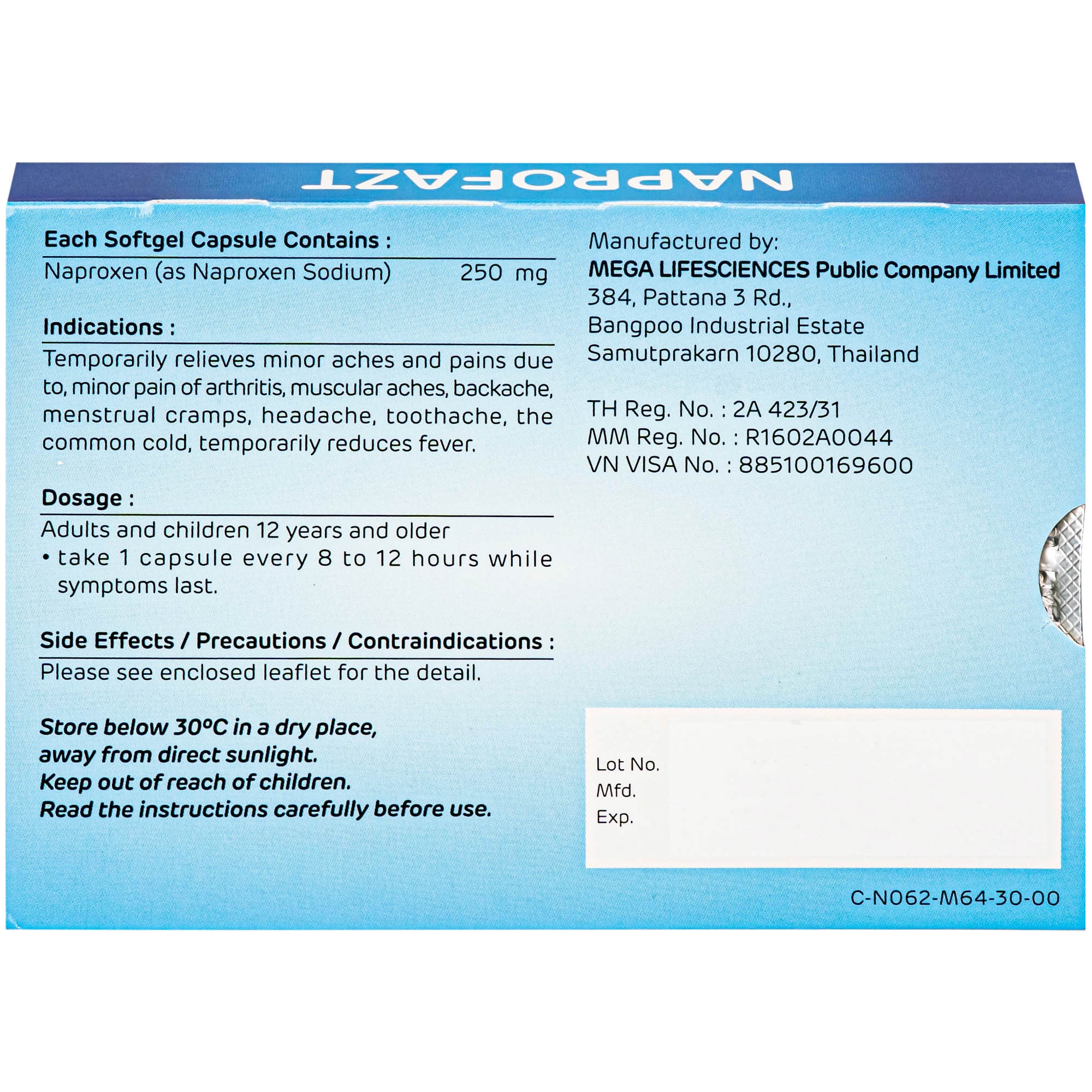 Hình ảnh Thuốc Naprofazt 250mg Chống viêm không steroid (5 vỉ x 10 viên)