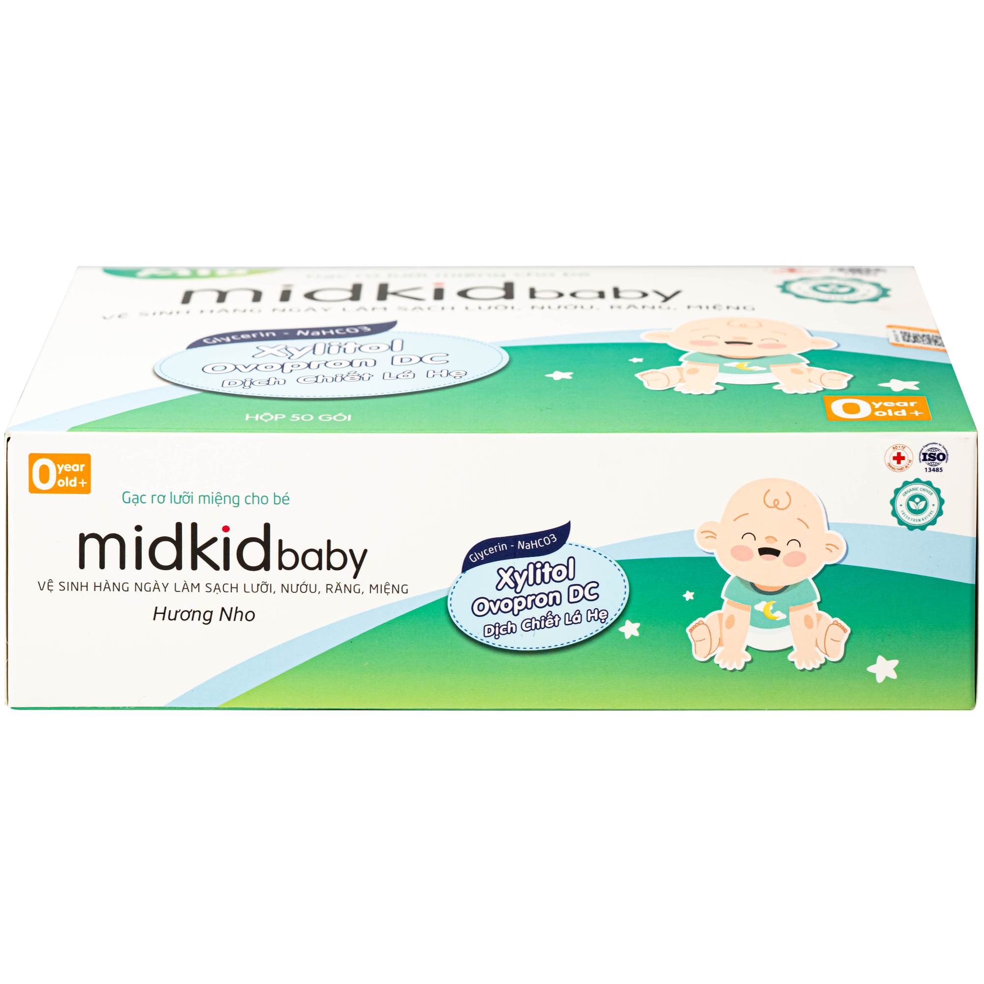 Hình ảnh Gạc răng miệng Midkid baby cho bé sơ sinh làm sạch và bảo vệ răng miệng cho bé (Hộp 50 gói)