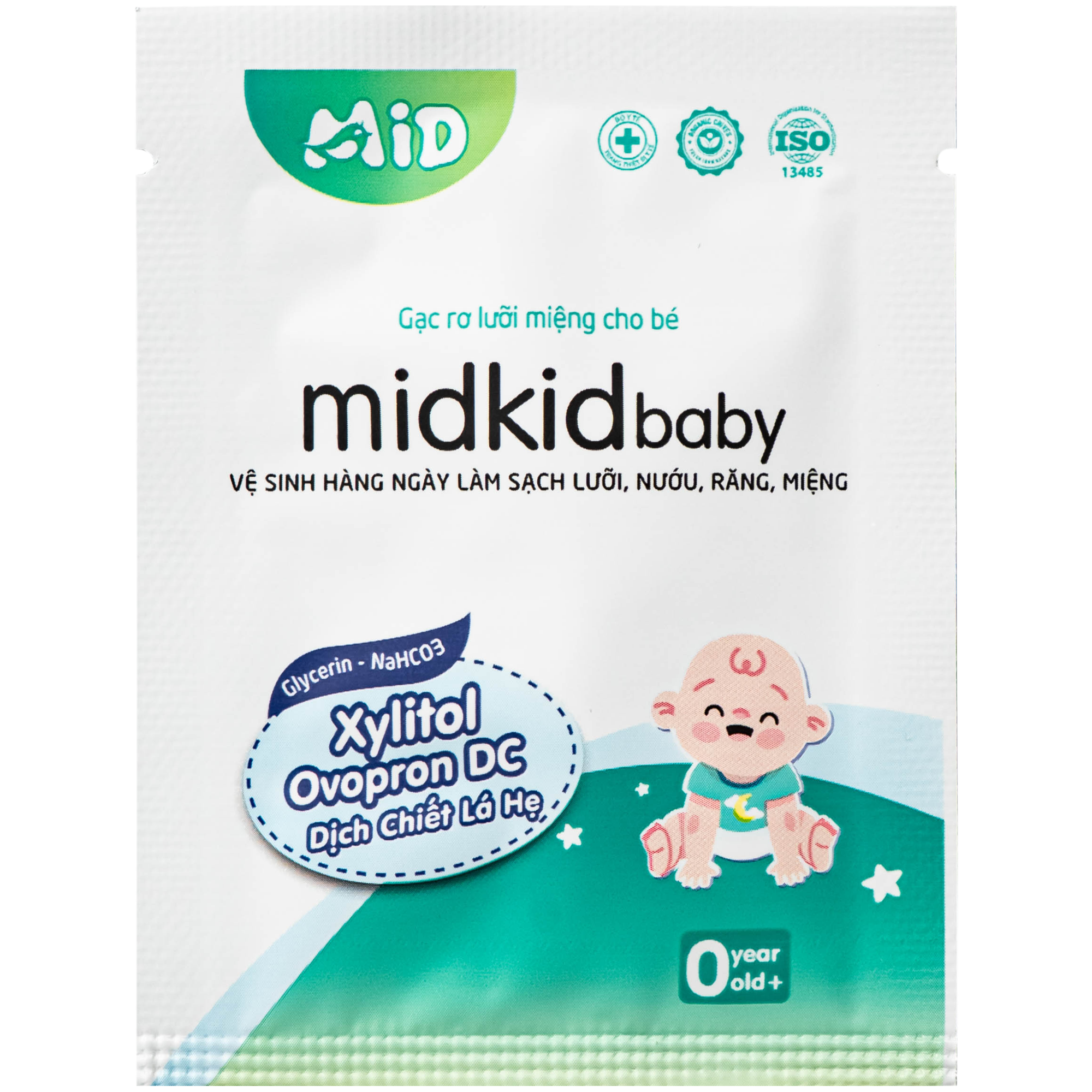 Hình ảnh Gạc răng miệng Midkid baby cho bé sơ sinh làm sạch và bảo vệ răng miệng cho bé (Hộp 50 gói)