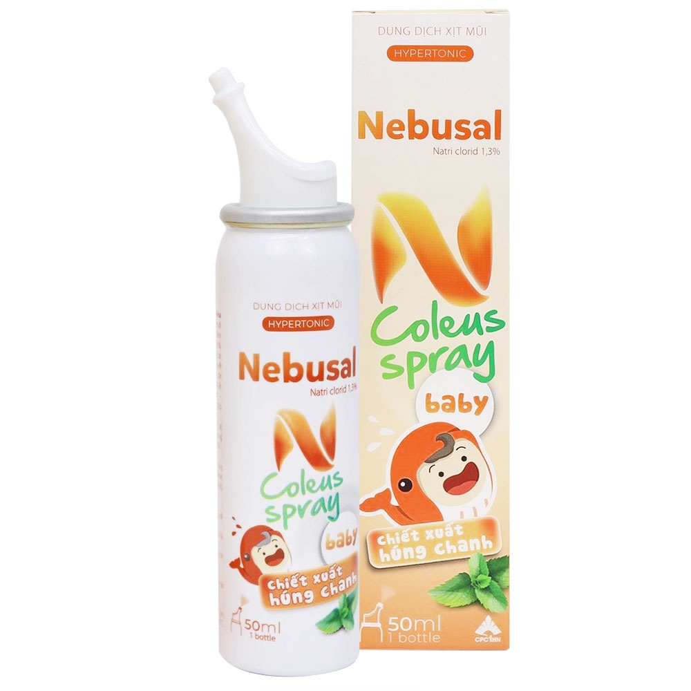 Hình ảnh Dung dịch xịt mũi Nebusal Coleus Spray Baby 50ml CPC1HN giảm tắc nghẽn, nghẹt mũi, dễ thở