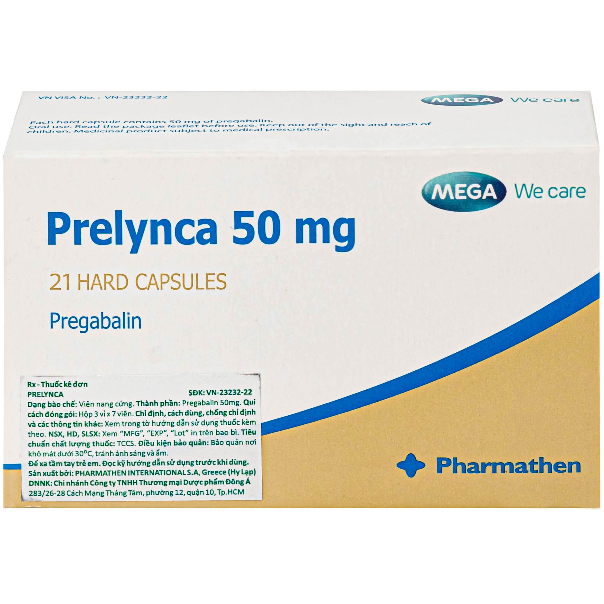 Hình ảnh Thuốc Prelynca 50mg trị rối loạn lo âu lan tỏa, hỗ trợ động kinh cục bộ (2 vỉ x 14 viên)