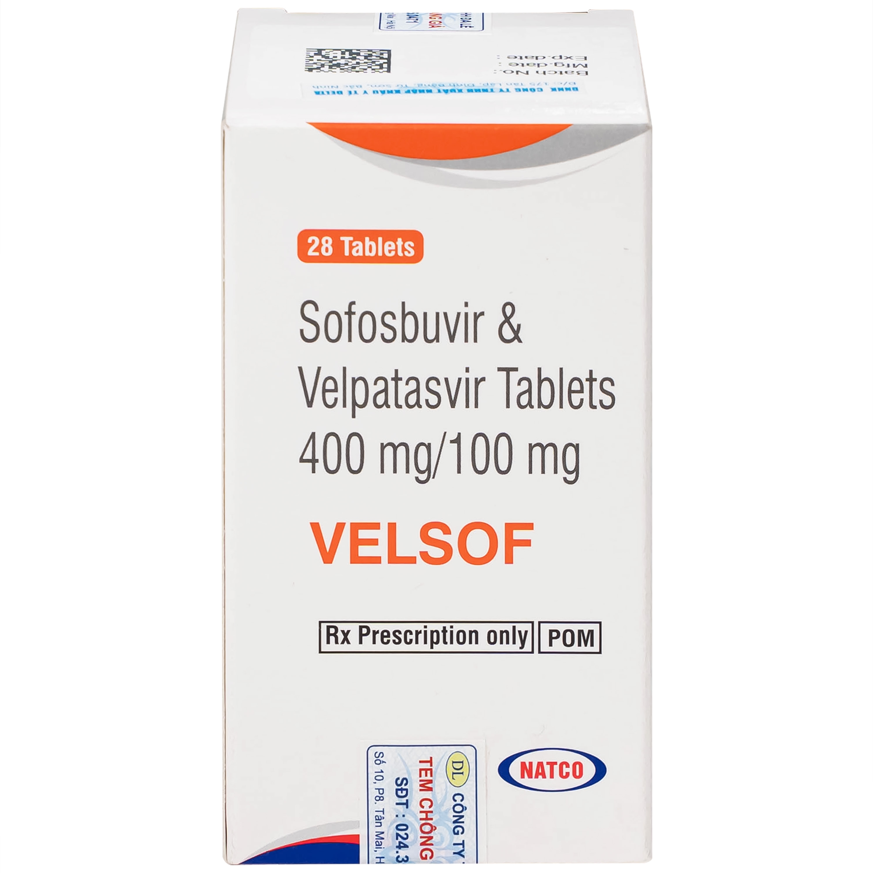 Hình ảnh Thuốc Velsof 400mg/100mg Natco điều trị viêm gan virus C mạn tính ở người lớn (28 viên)