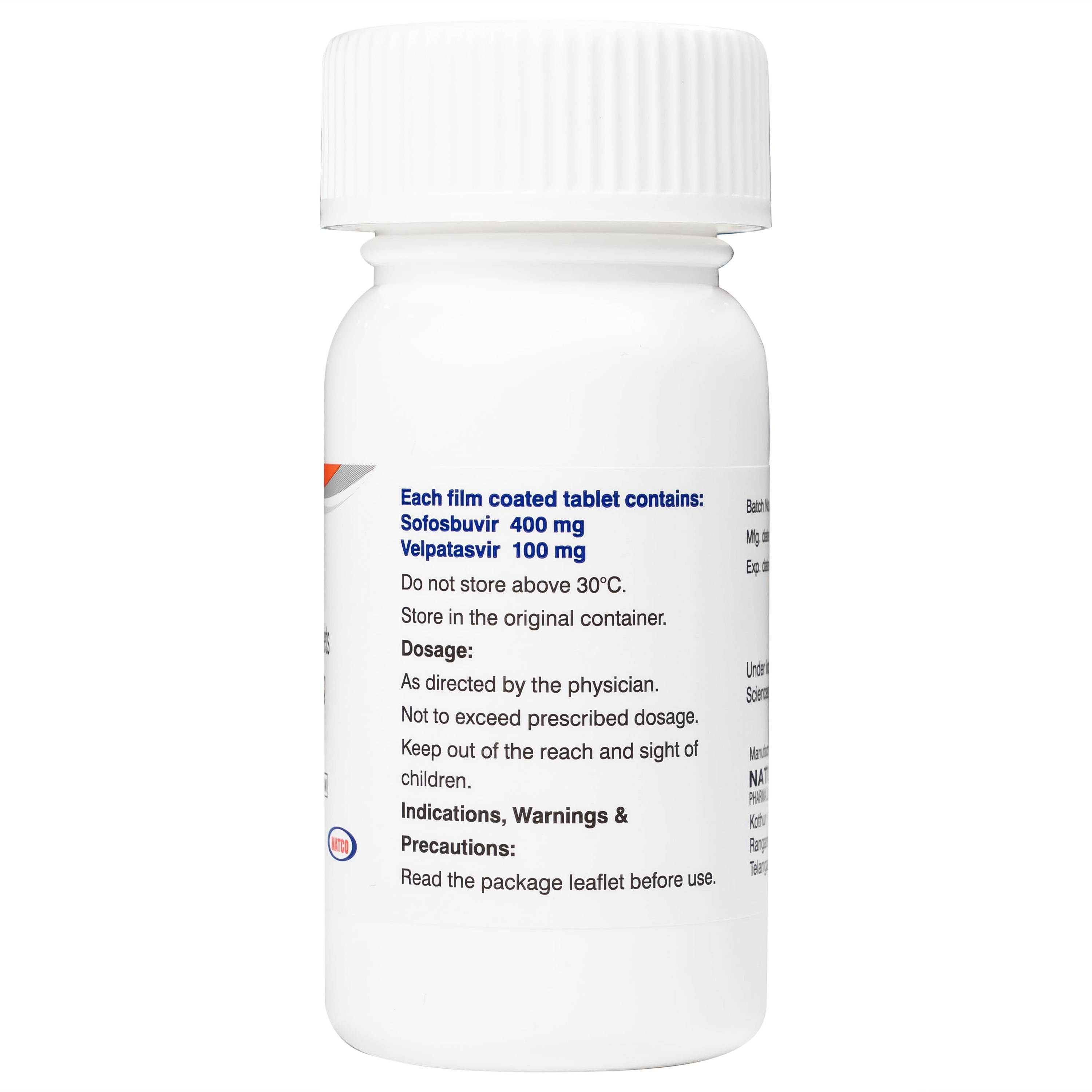 Hình ảnh Thuốc Velsof 400mg/100mg Natco điều trị viêm gan virus C mạn tính ở người lớn (28 viên)