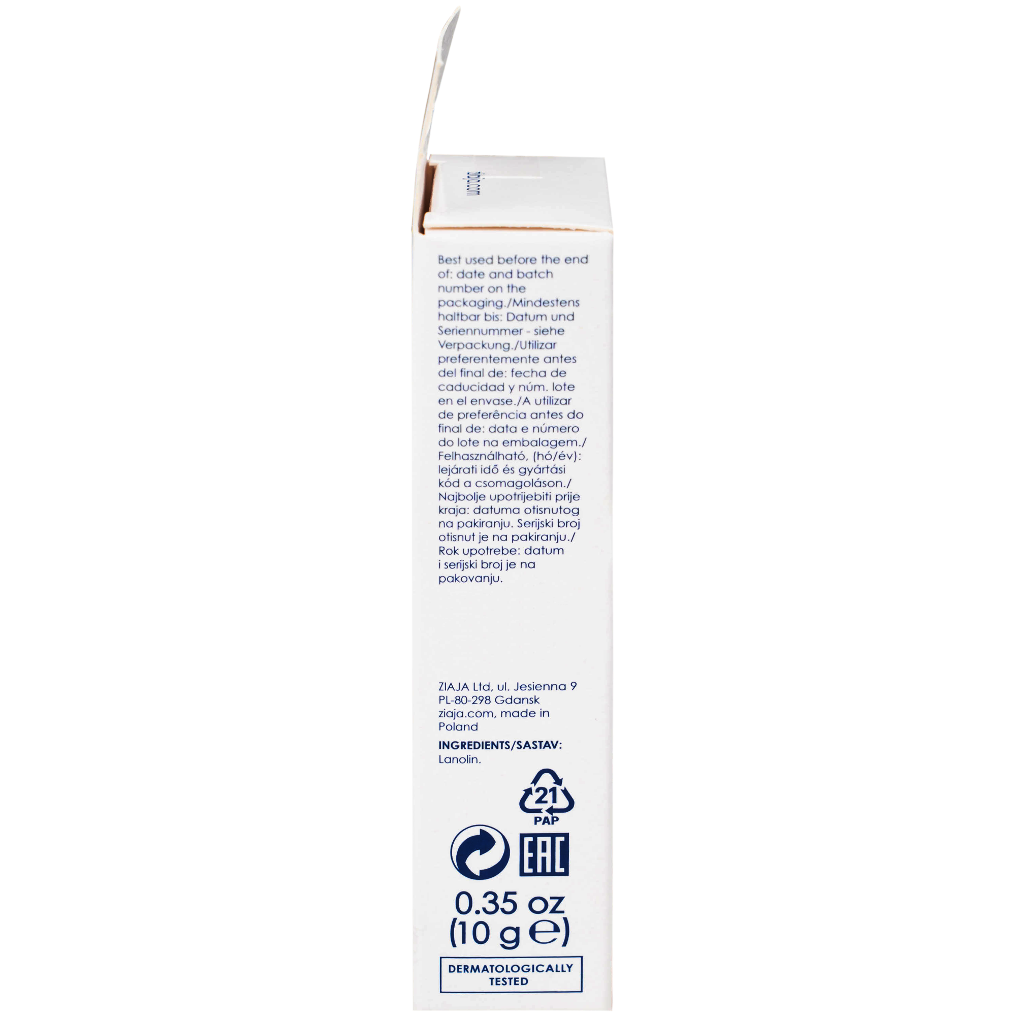 Hình ảnh Kem Ziaja Lanolina Kosmetyczna dưỡng ẩm sâu, làm mềm (10g)