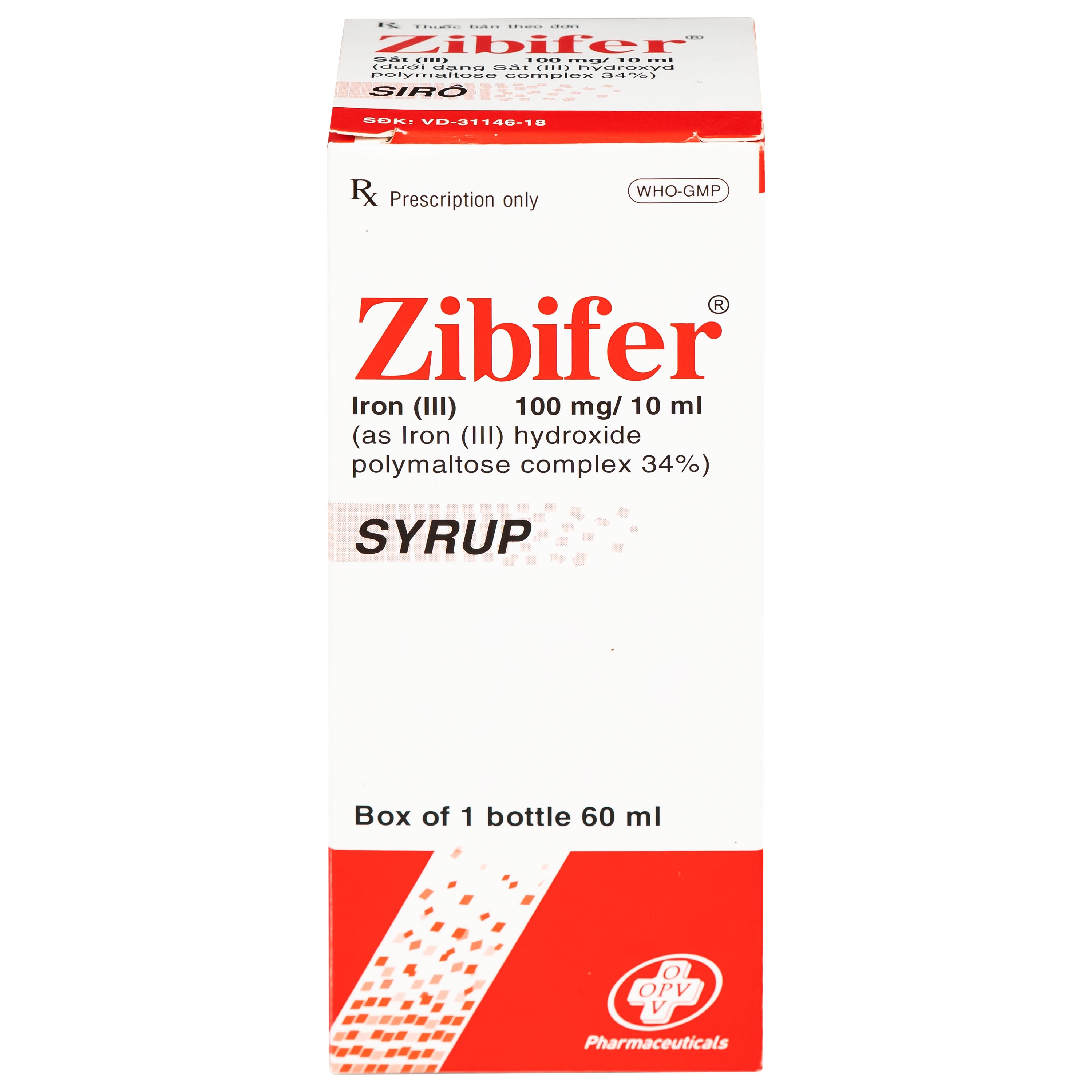 Hình ảnh Thuốc Zibifer OPV Pharmaceutical điều trị thiếu máu do thiếu sắt và thiếu sắt không thiếu máu (60ml)
