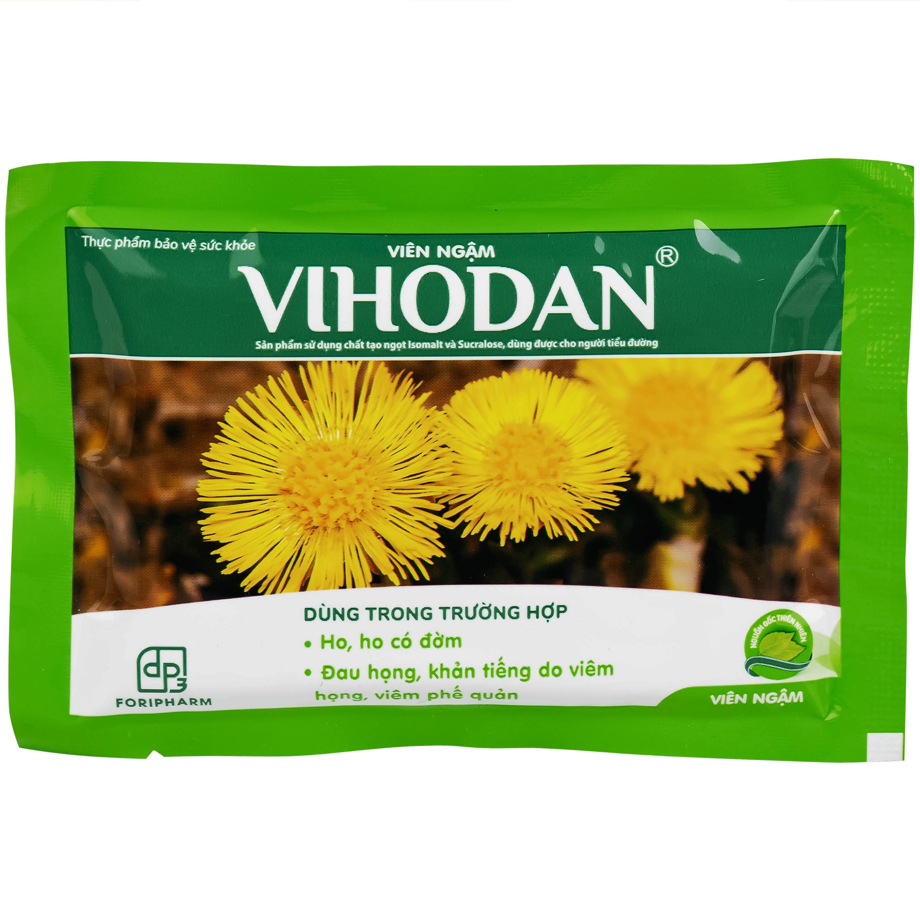 Hình ảnh Viên ngậm Vihodan TW3 giúp nhuận phế, hỗ trợ giảm ho, giúp giảm đờm, giảm đau họng (20 vỉ x 5 viên)