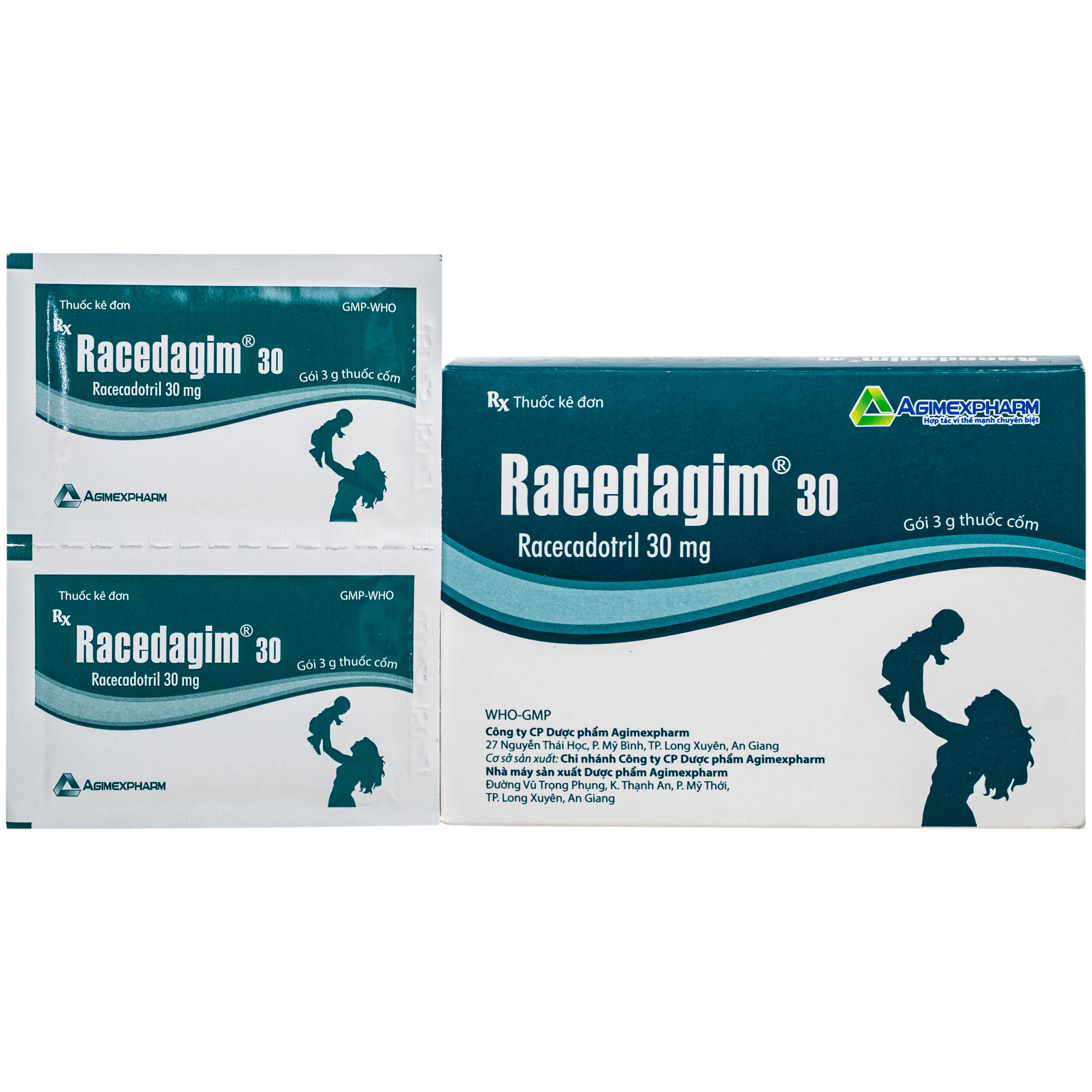 Hình ảnh Thuốc cốm Racedagim 30MG Agimexpharm điều trị tiêu chảy cấp ở trẻ em (30 gói x 3g)
