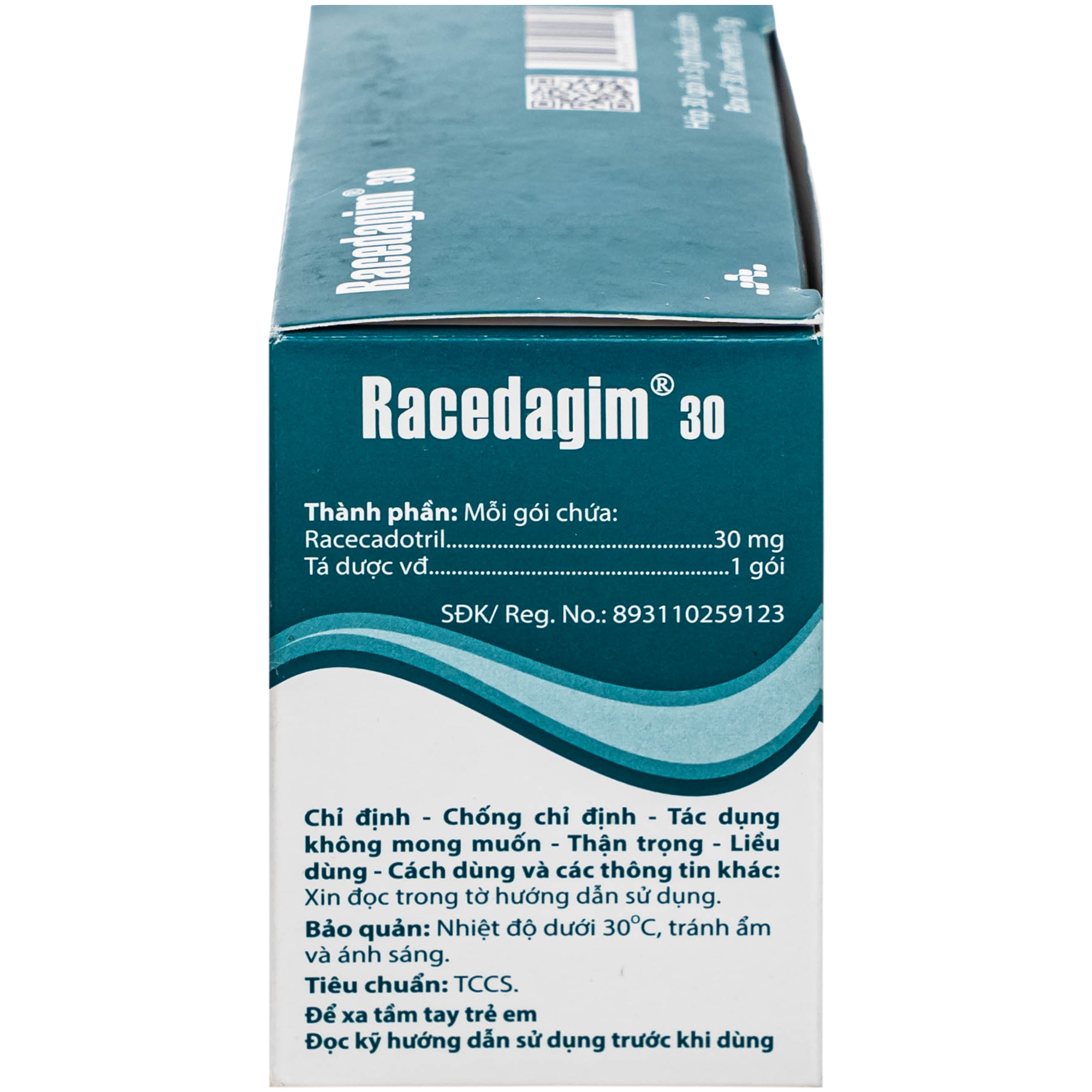 Hình ảnh Thuốc cốm Racedagim 30MG Agimexpharm điều trị tiêu chảy cấp ở trẻ em (30 gói x 3g)