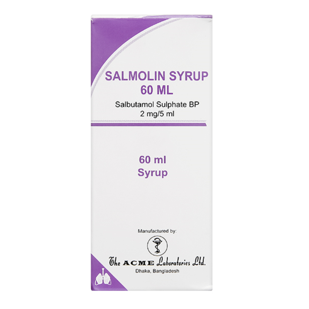 Hình ảnh Siro Salmolin 60ml Acme tắc nghẽn đường thở, kiểm soát hen, co thắt phế quản