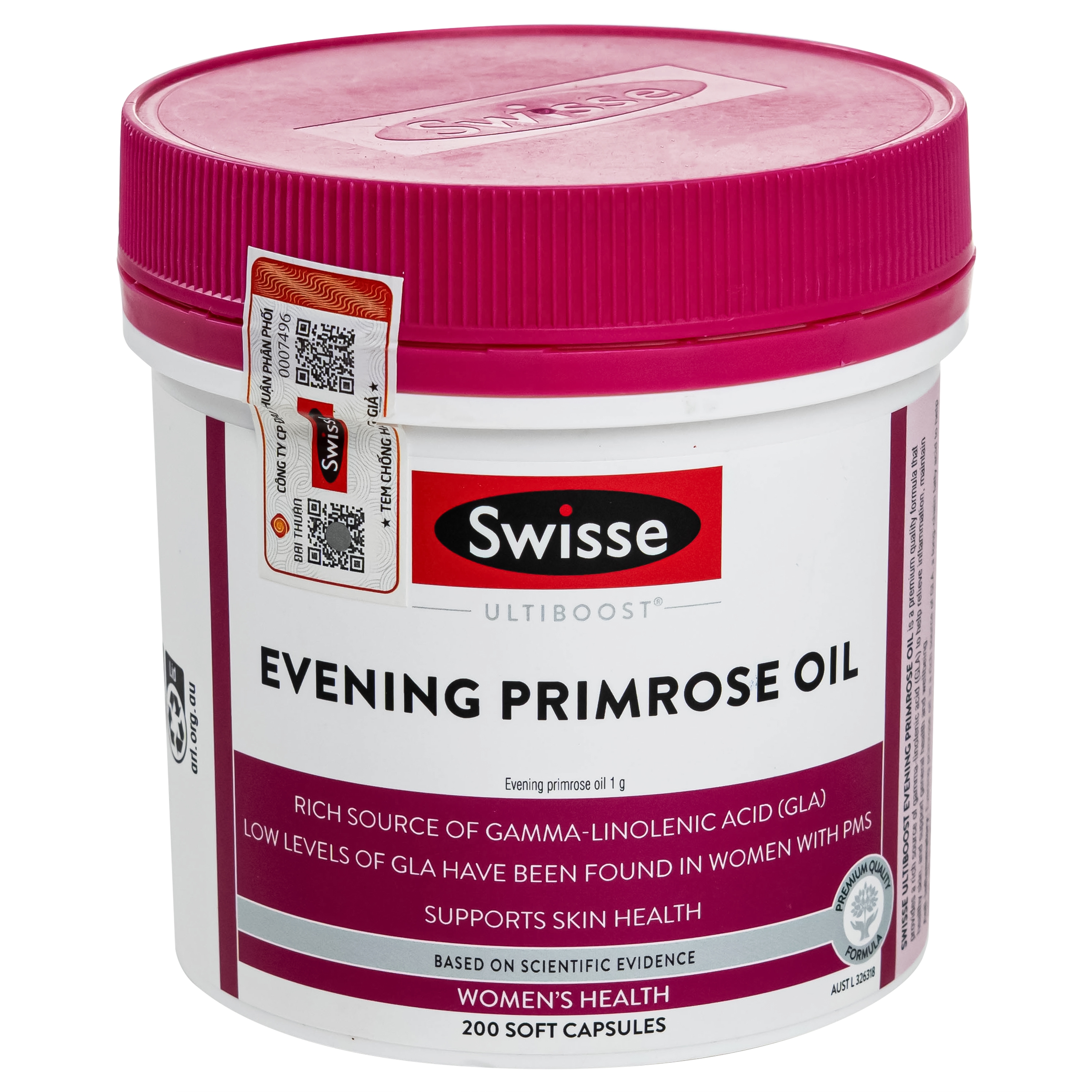 Hình ảnh Viên uống hỗ trợ giảm triệu chứng tiền kinh nguyệt Evening Primrose Oil Swisse (200 viên)