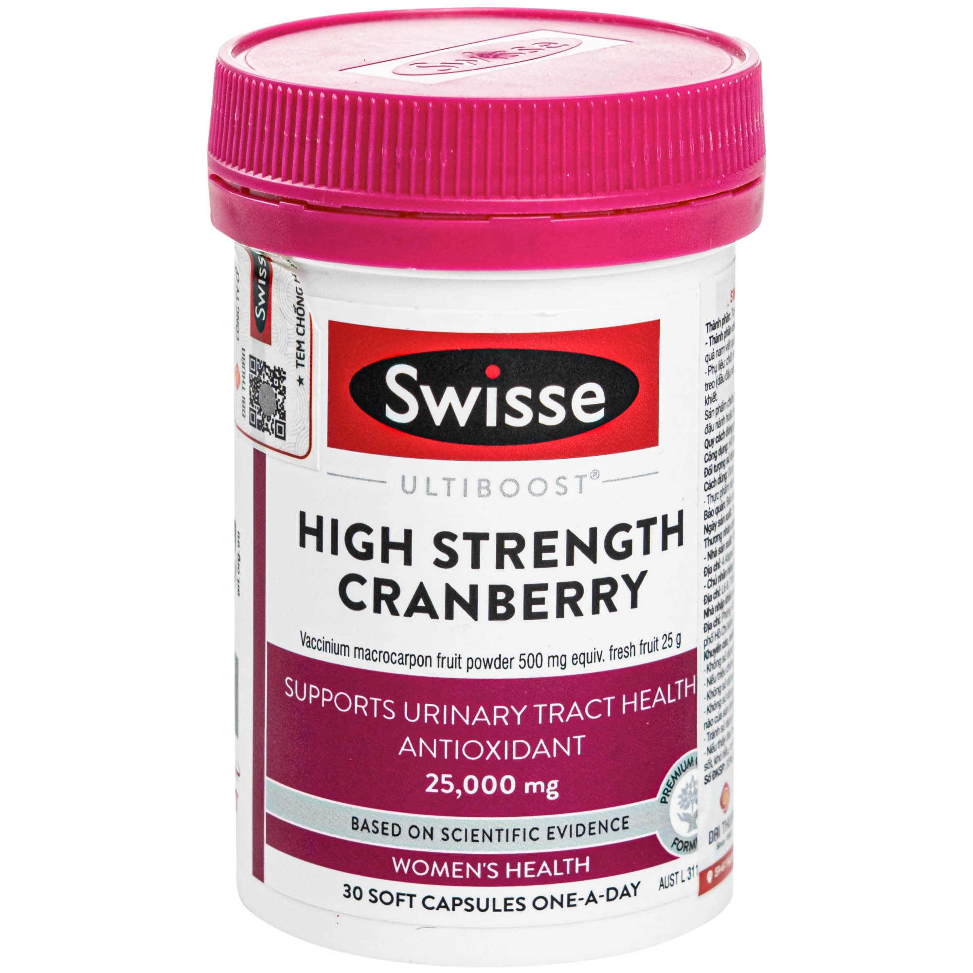 Hình ảnh Viên uống hỗ trợ sức khỏe đường tiết niệu High Strength Cranberry Swisse (30 viên)
