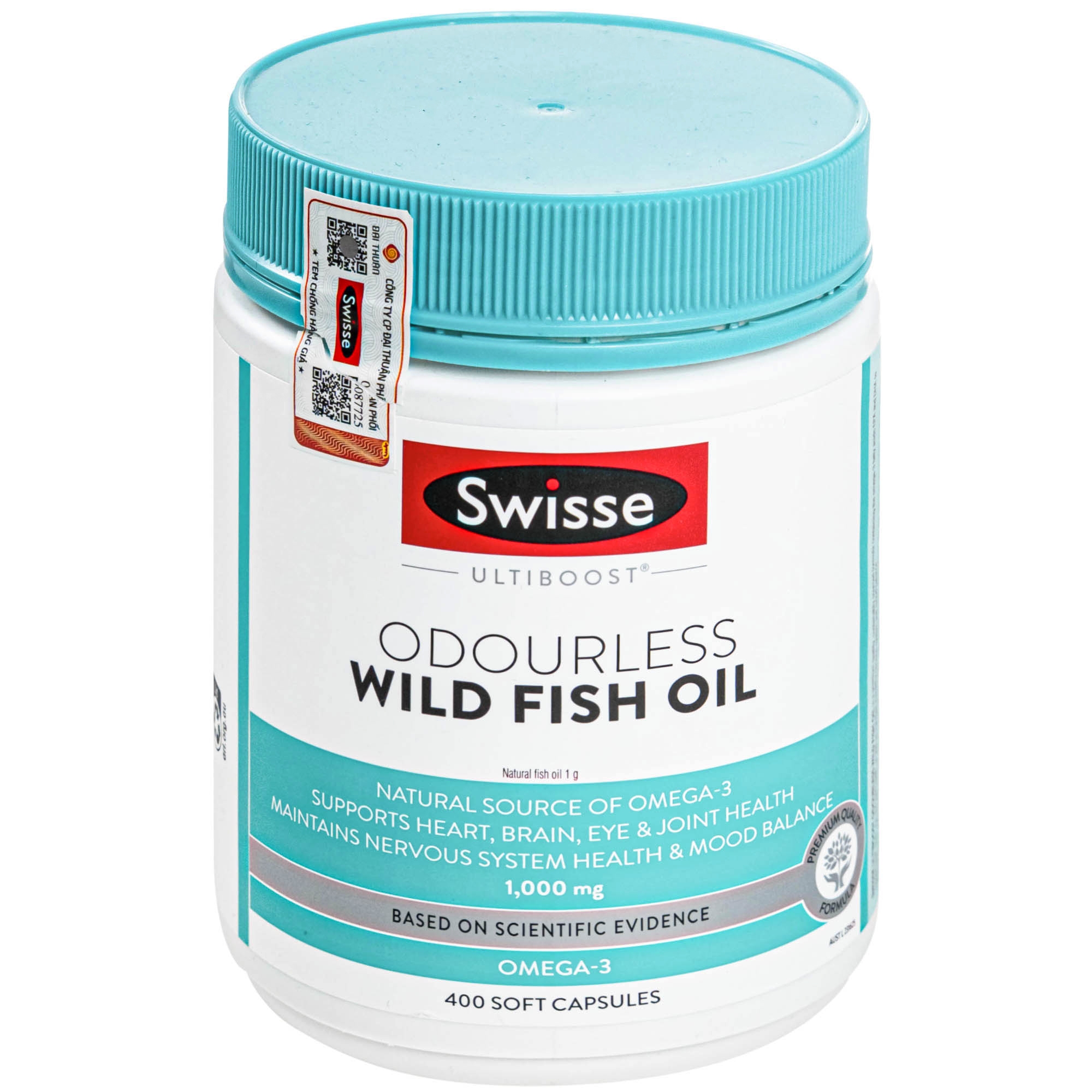 Hình ảnh Viên uống tốt cho tim mạch, mắt, não Odourless Wild Fish Oil Swisse (400 viên)