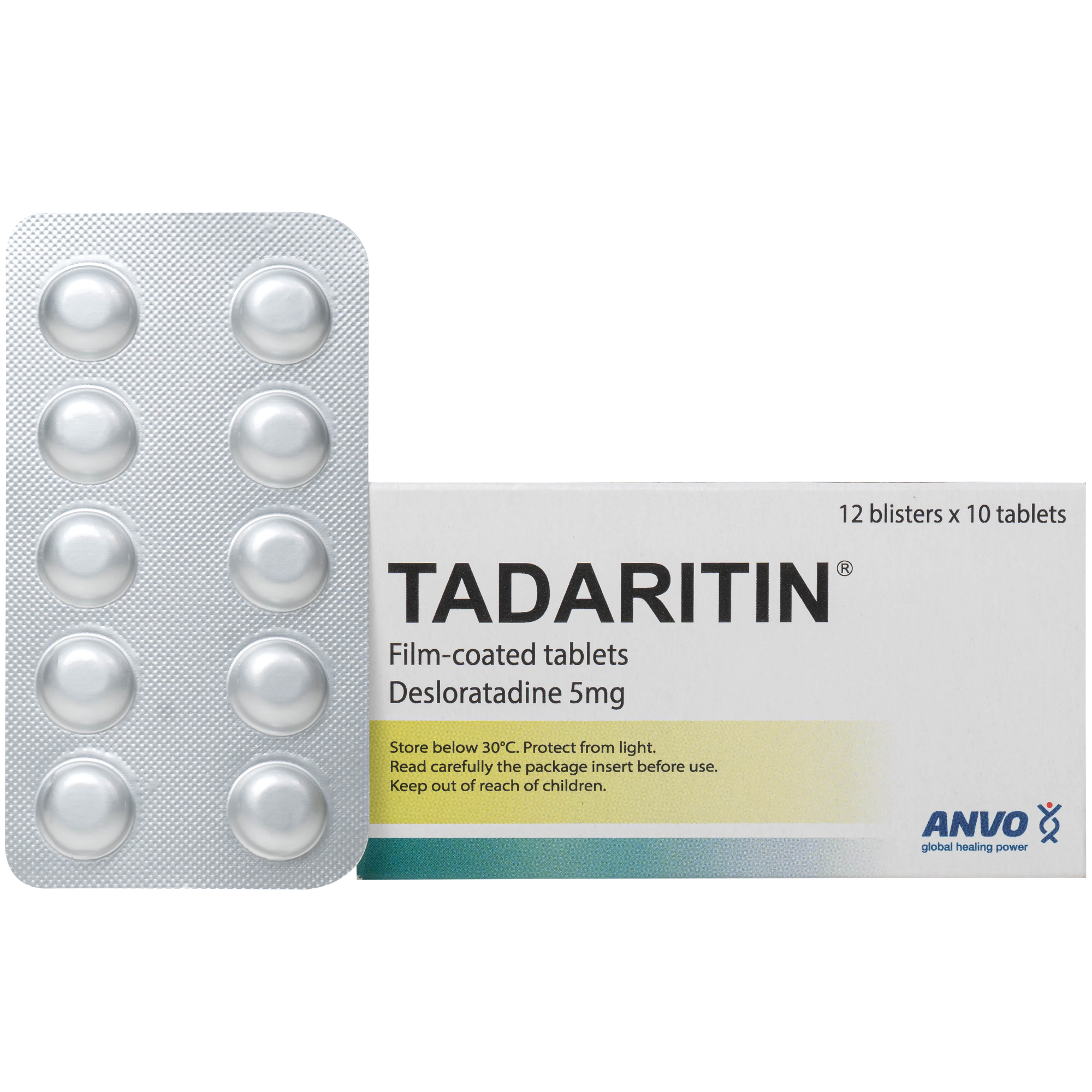 Hình ảnh Thuốc Tadaritin 5mg Anvo Giảm viêm mũi dị ứng, mày đay (12 vỉ x 10 viên)