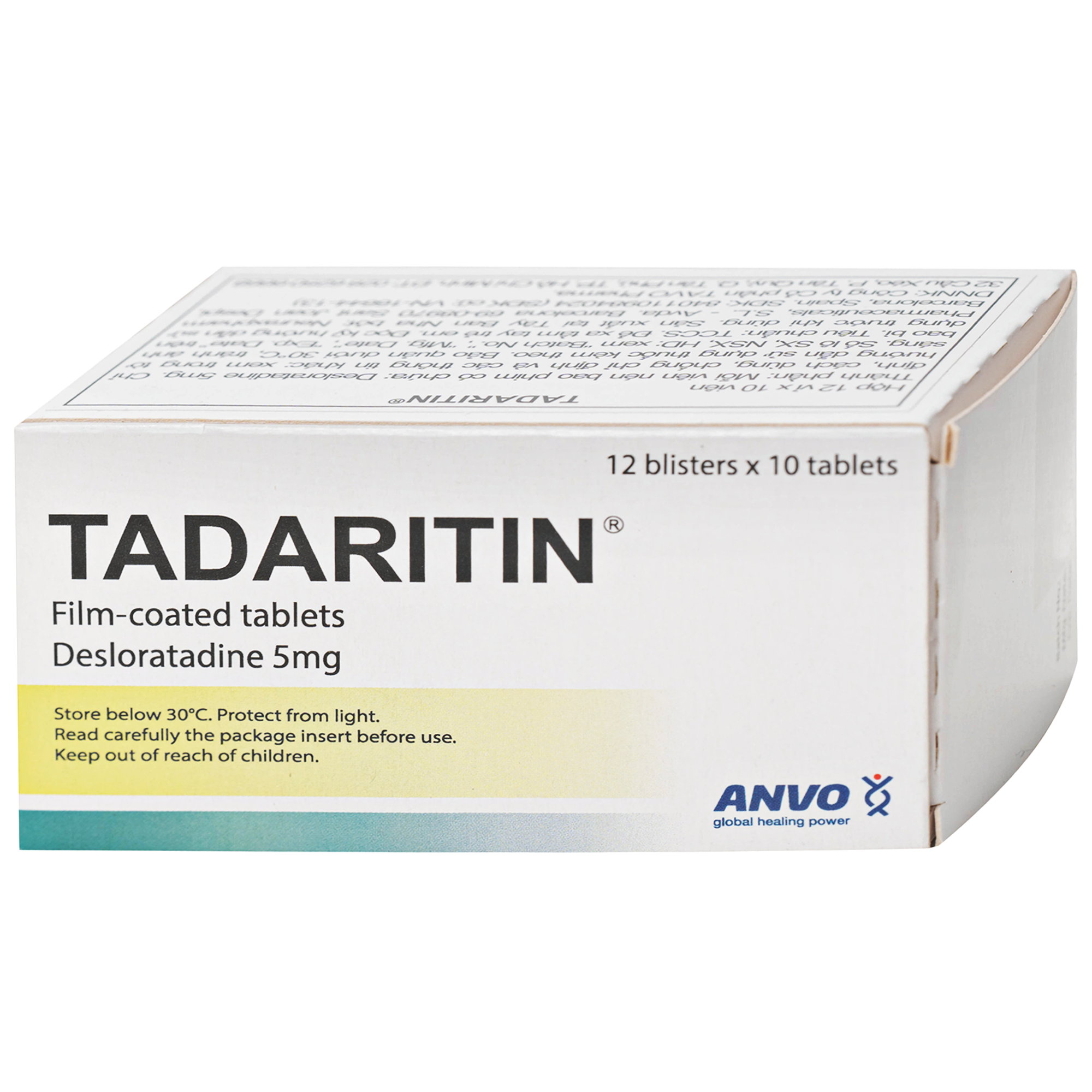 Hình ảnh Thuốc Tadaritin 5mg Anvo Giảm viêm mũi dị ứng, mày đay (12 vỉ x 10 viên)