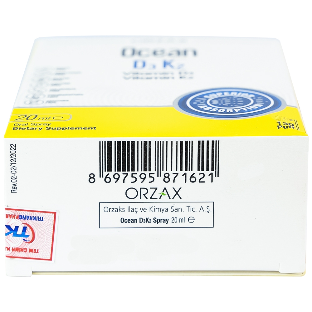 Hình ảnh Dung dịch DubOcean D3K2 Orzax 20ml bổ sung Vitamin D3 và Vitamin K