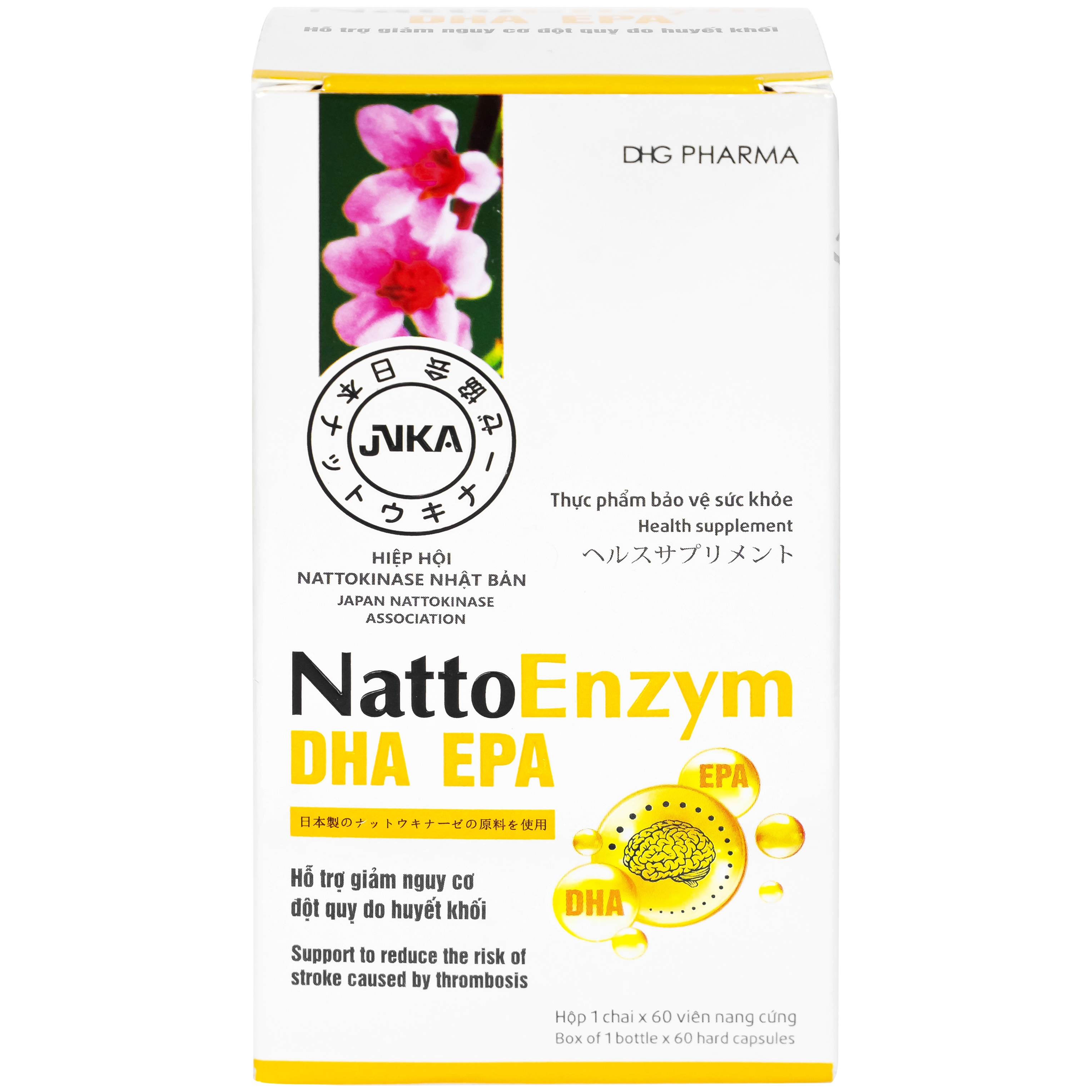 Hình ảnh Viên uống NattoEnzym DHA EPA DHG Pharma hỗ trợ giảm nguy cơ đột quỵ do huyết khối (60 viên)