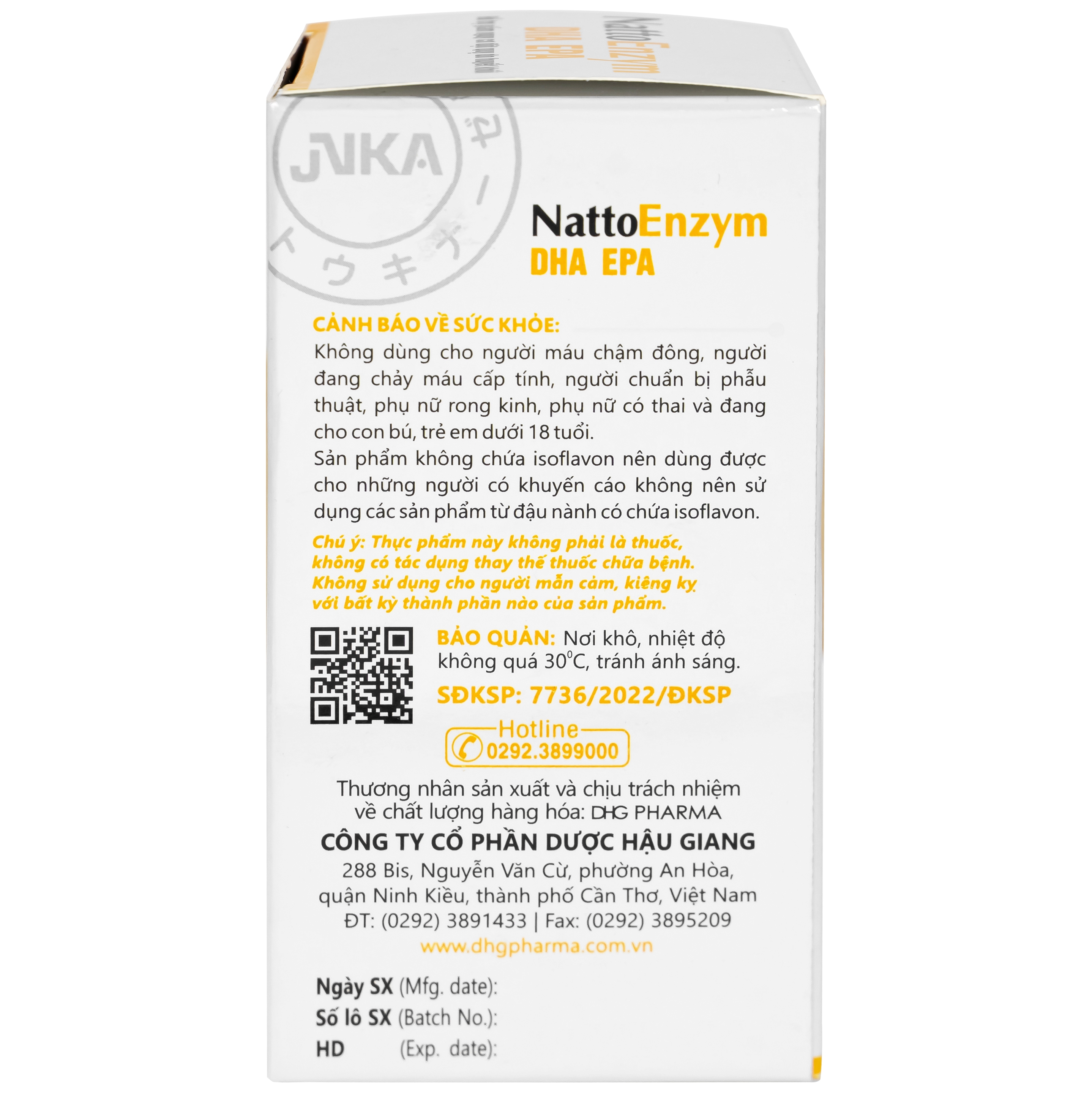 Hình ảnh Viên uống NattoEnzym DHA EPA DHG Pharma hỗ trợ giảm nguy cơ đột quỵ do huyết khối (60 viên)