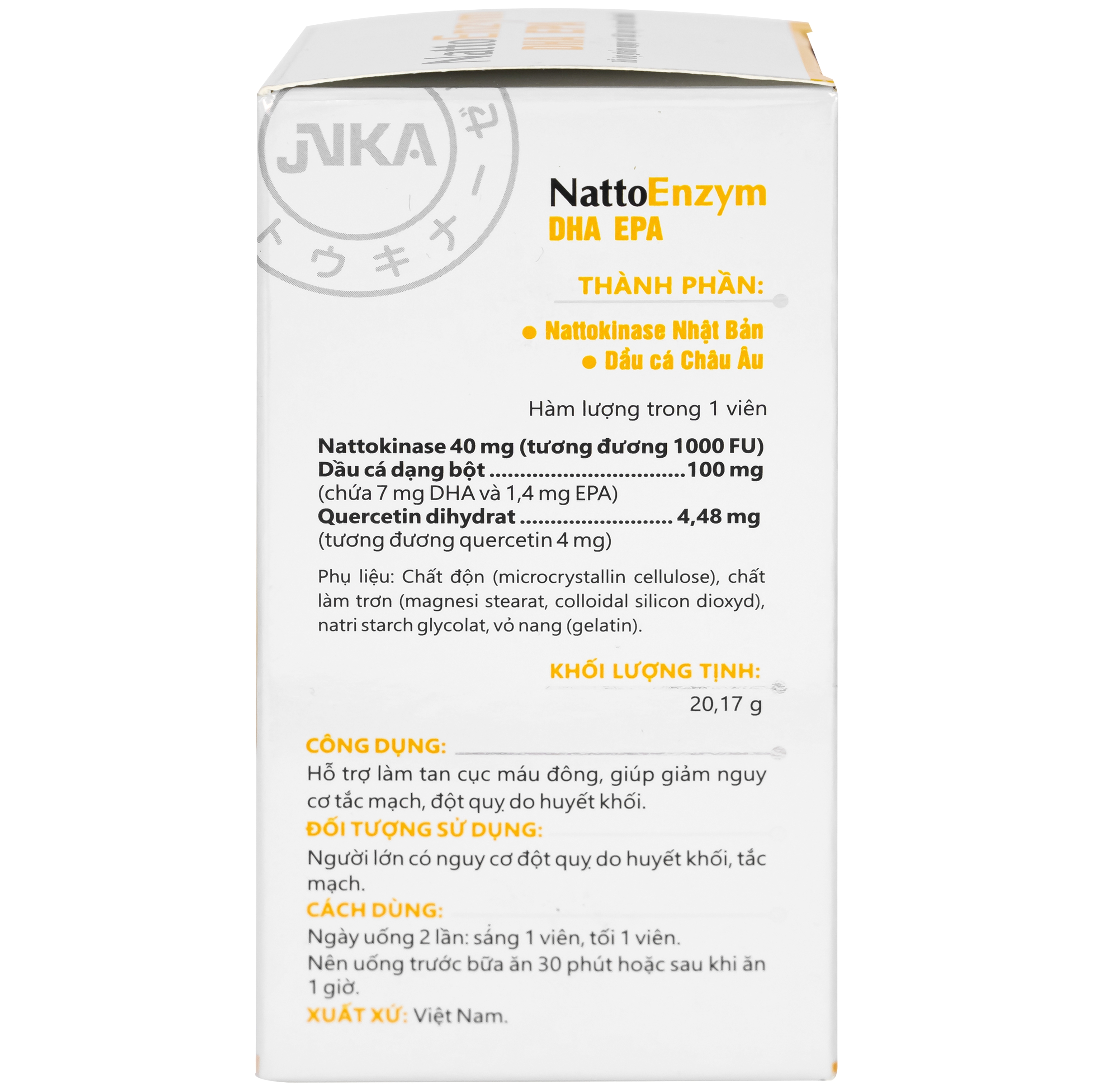 Hình ảnh Viên uống NattoEnzym DHA EPA DHG Pharma hỗ trợ giảm nguy cơ đột quỵ do huyết khối (60 viên)