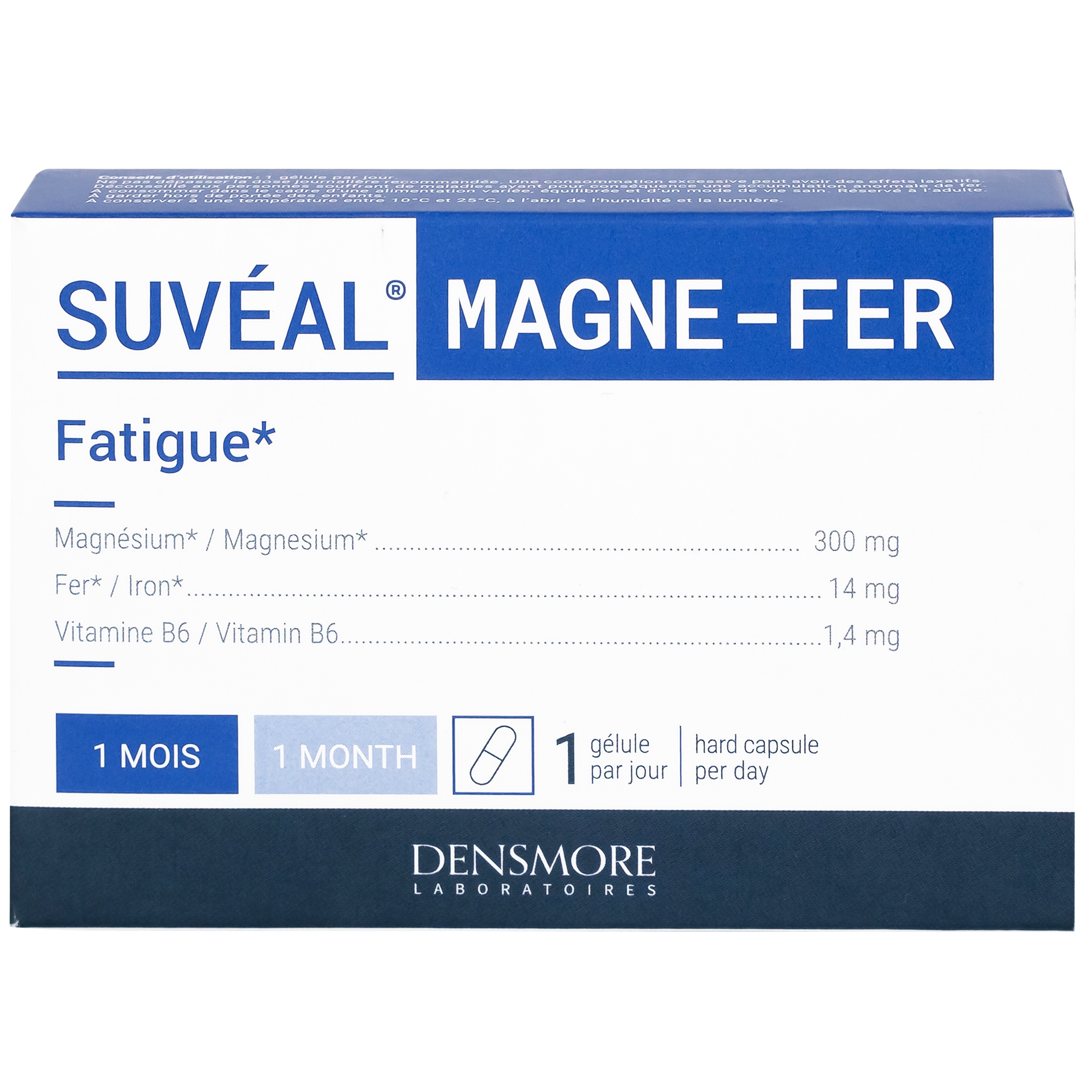 Hình ảnh Viên uống Suvéal Magne-Fer Densmore bổ sung magie, vitamin B6 và sắt cho cơ thể (2 vỉ x 15 viên)