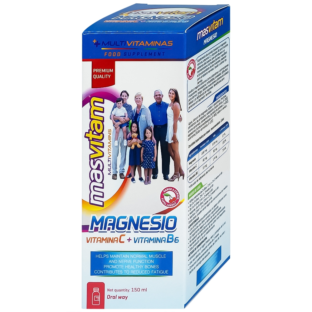 Hình ảnh Dung dịch Masvitam Magnesium + Vit C + Vic B6 150ml bổ sung Magnesium, Vitamin C và Vitamin B6 cho cơ thể