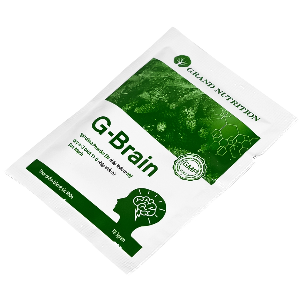 Hình ảnh Cốm Trí Não G-Brain 3g Grand Nutrition bổ sung DHA và các vitamin hỗ trợ phát triển não bộ cho trẻ (30 gói)