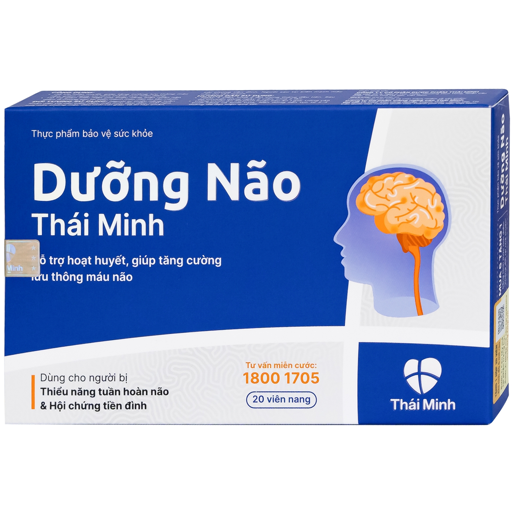 Hình ảnh Viên uống Dưỡng Não Thái Minh hỗ trợ hoạt huyết, tăng cường lưu thông máu não (2 vỉ x 10 viên)