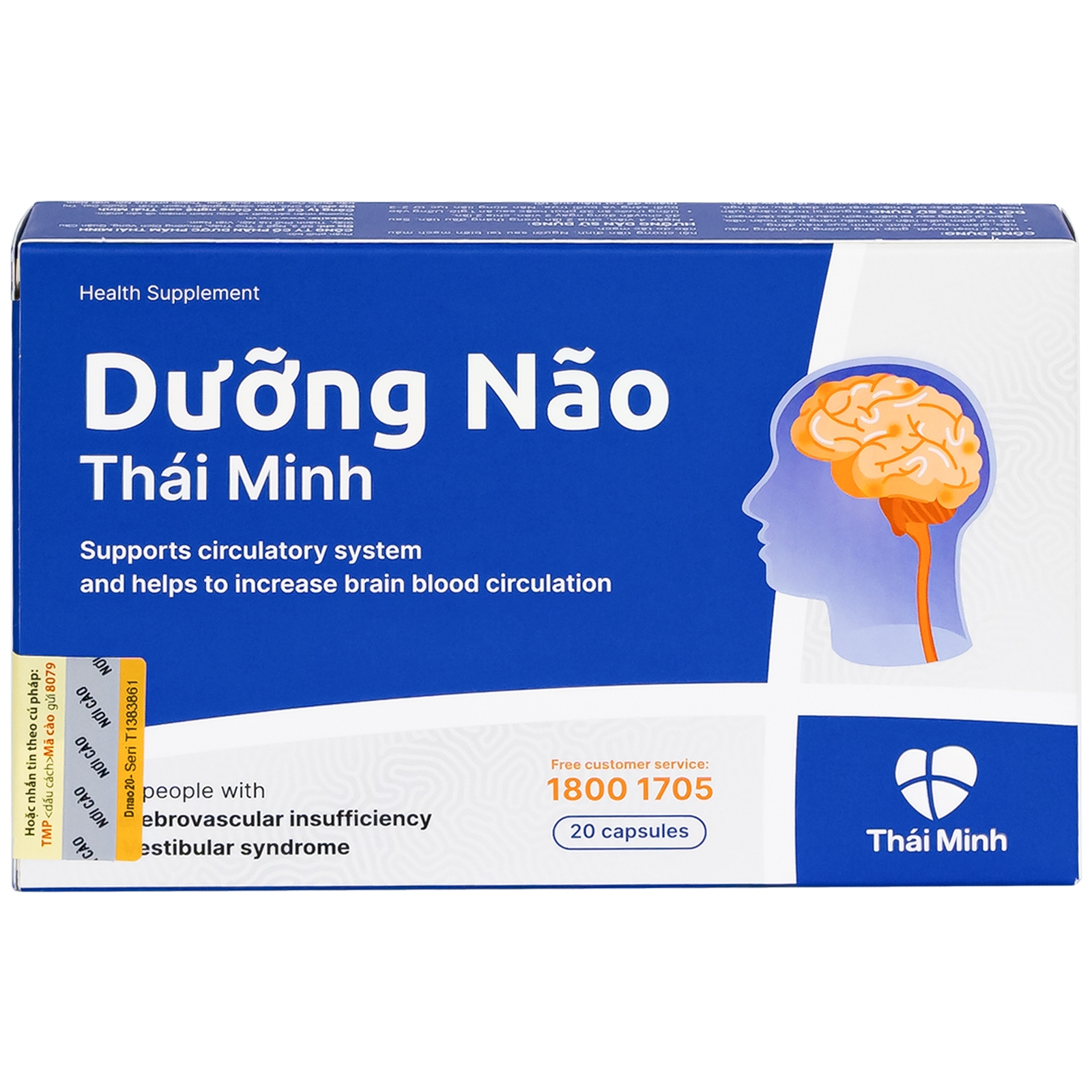 Hình ảnh Viên uống Dưỡng Não Thái Minh hỗ trợ hoạt huyết, tăng cường lưu thông máu não (2 vỉ x 10 viên)